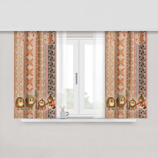 Kakamora Moana Wallpapers Peach Skin Window Curtains