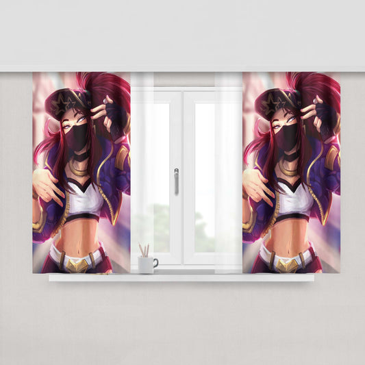 Kda Akali League Of Legends Peach Skin Window Curtains