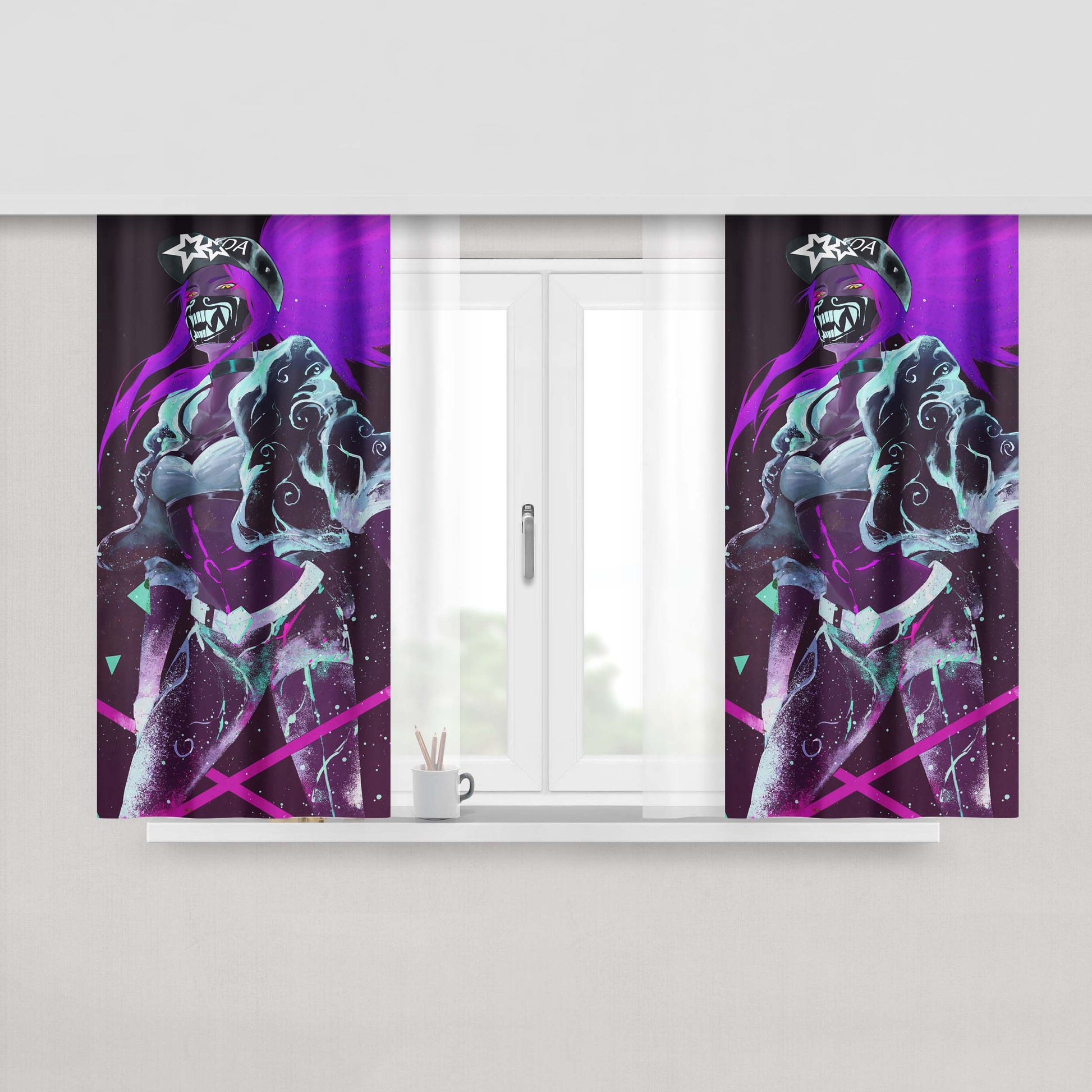 Kda Pop Stars Fan Art Artwork League Of Legends Peach Skin Window Curtains