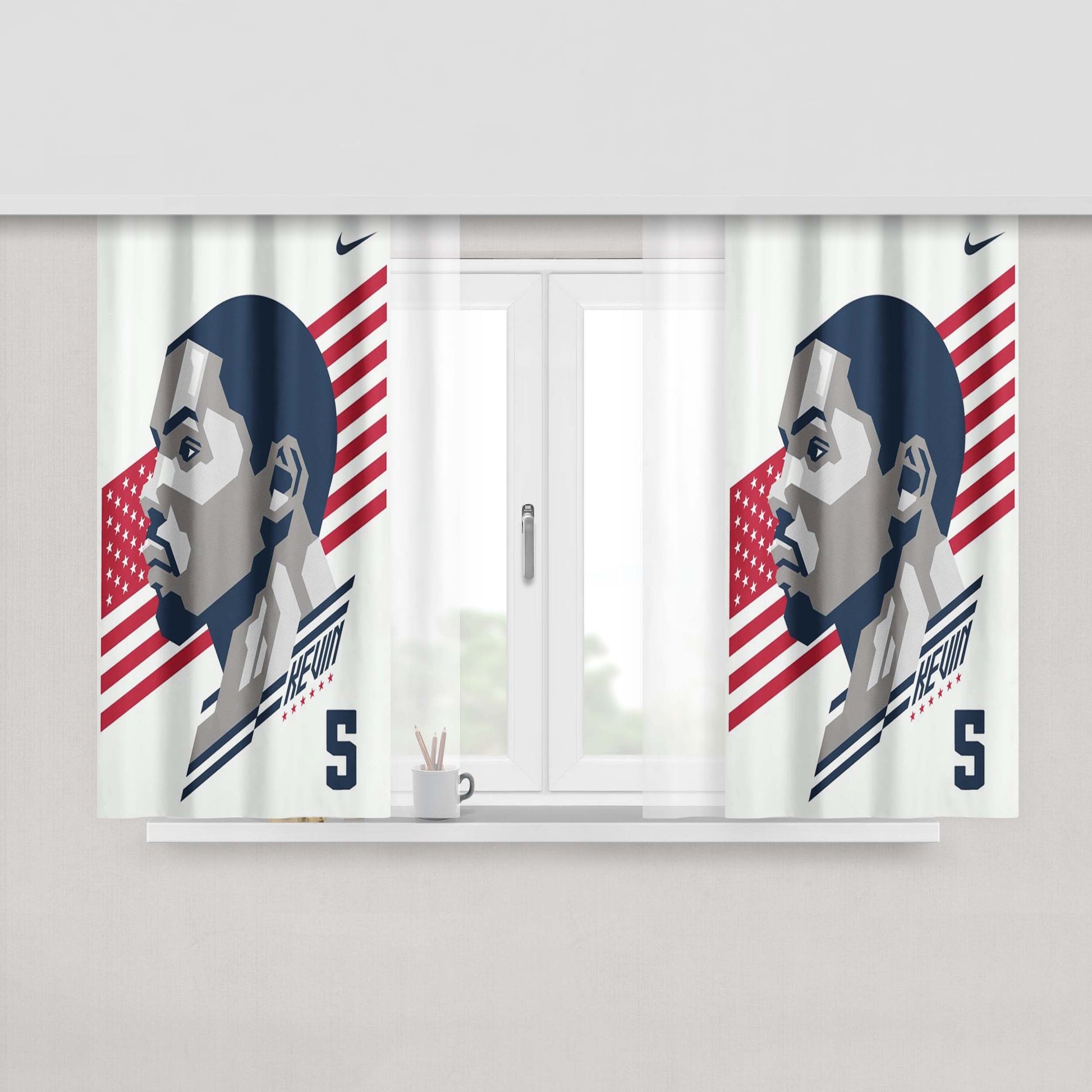 Kevin Durant Peach Skin Window Curtains