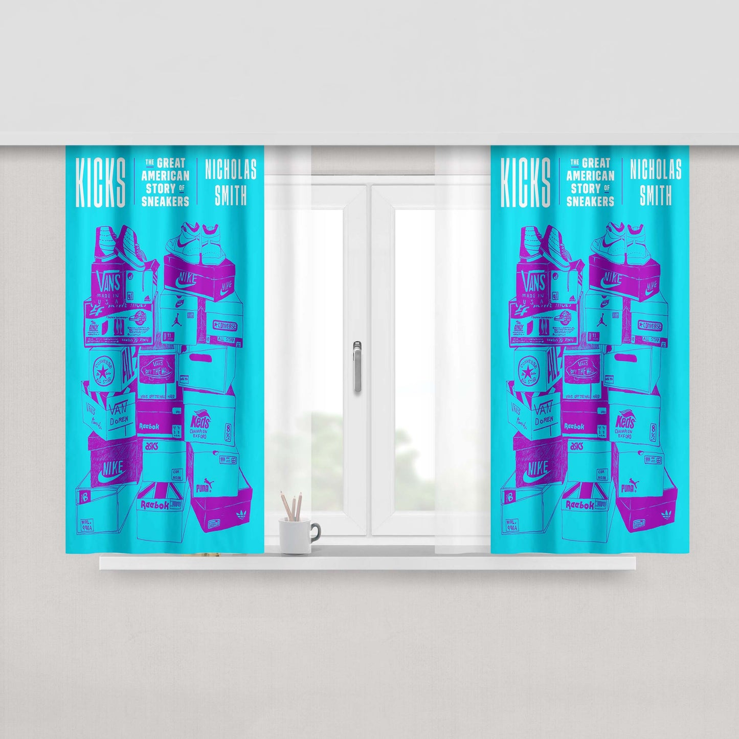 Kicks The Great American Story Of Sneakers Peach Skin Window Curtains