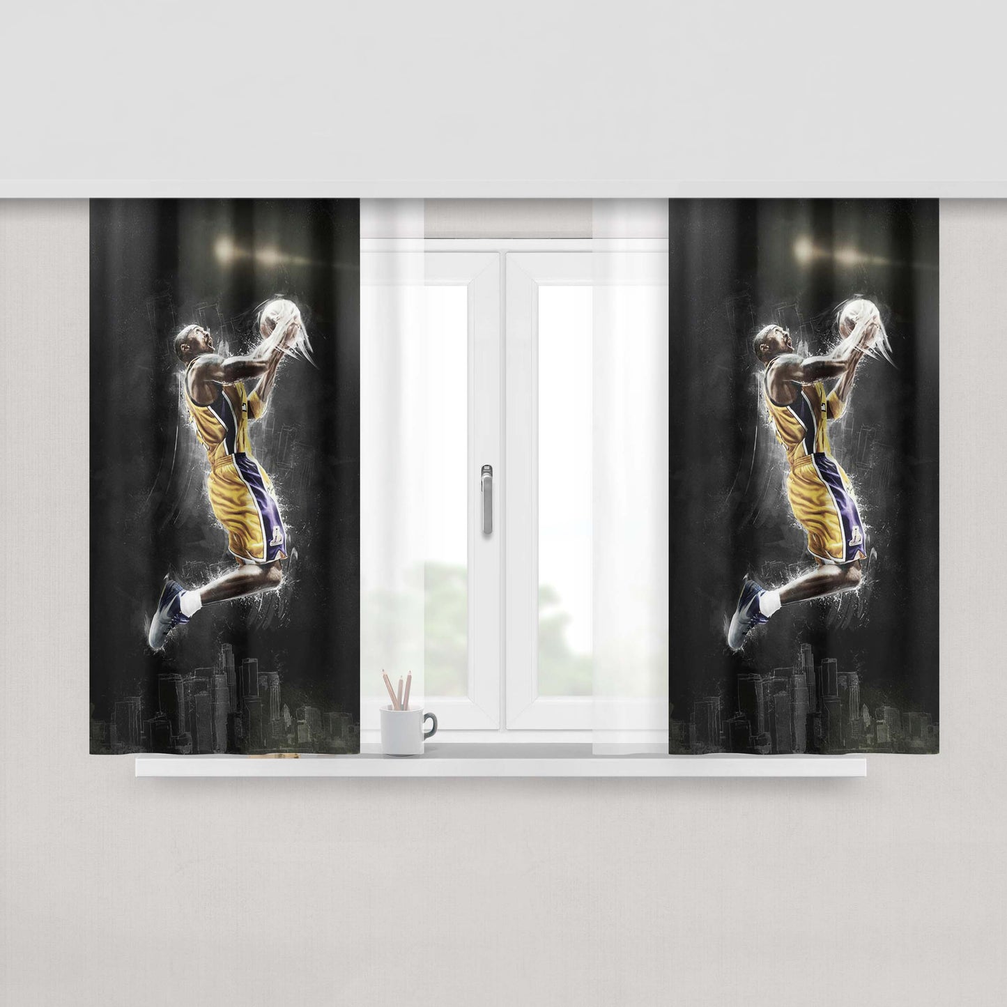 Kobe Bryant 30 Quote Peach Skin Window Curtains