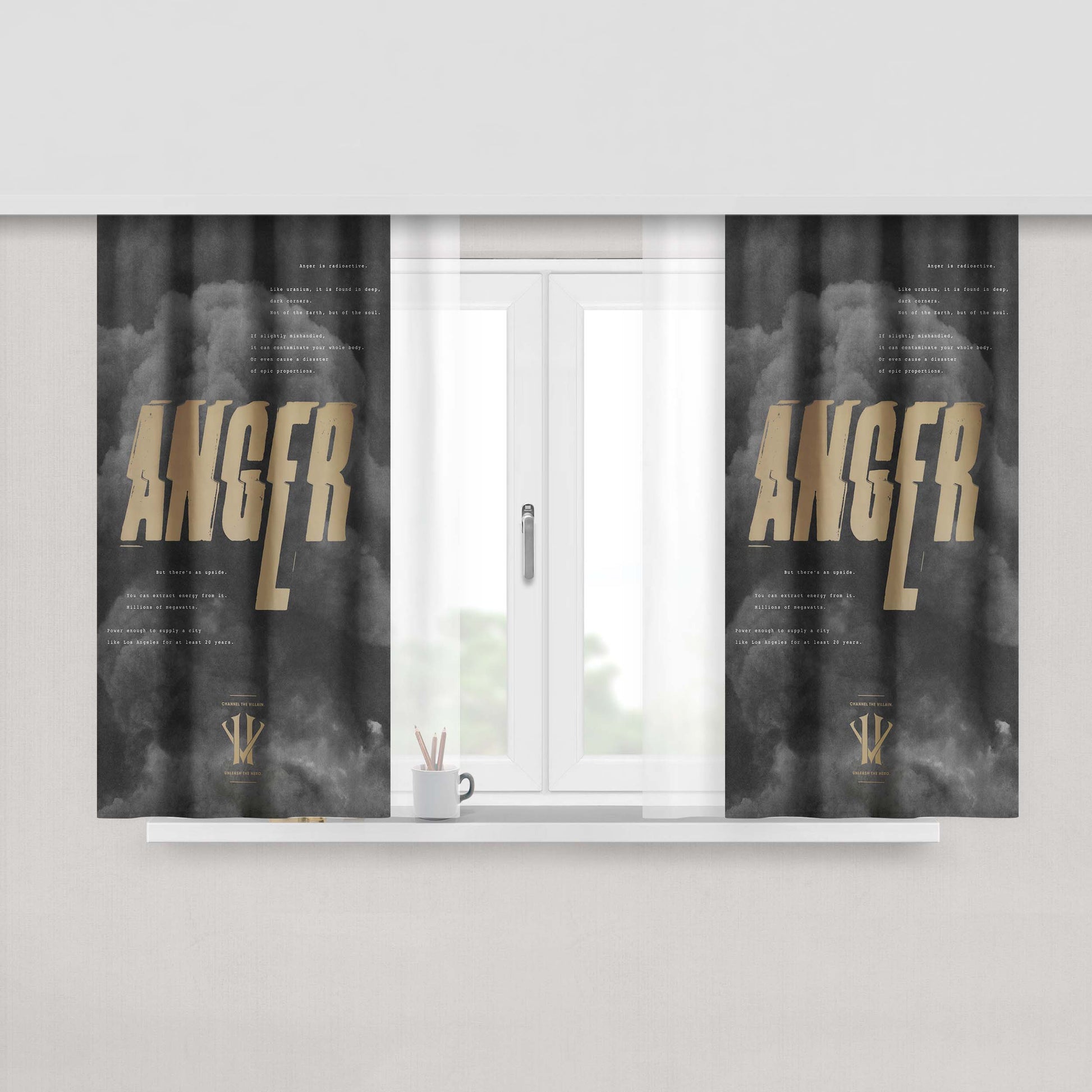 Kobe Bryant Anger Herovillain Peach Skin Window Curtains