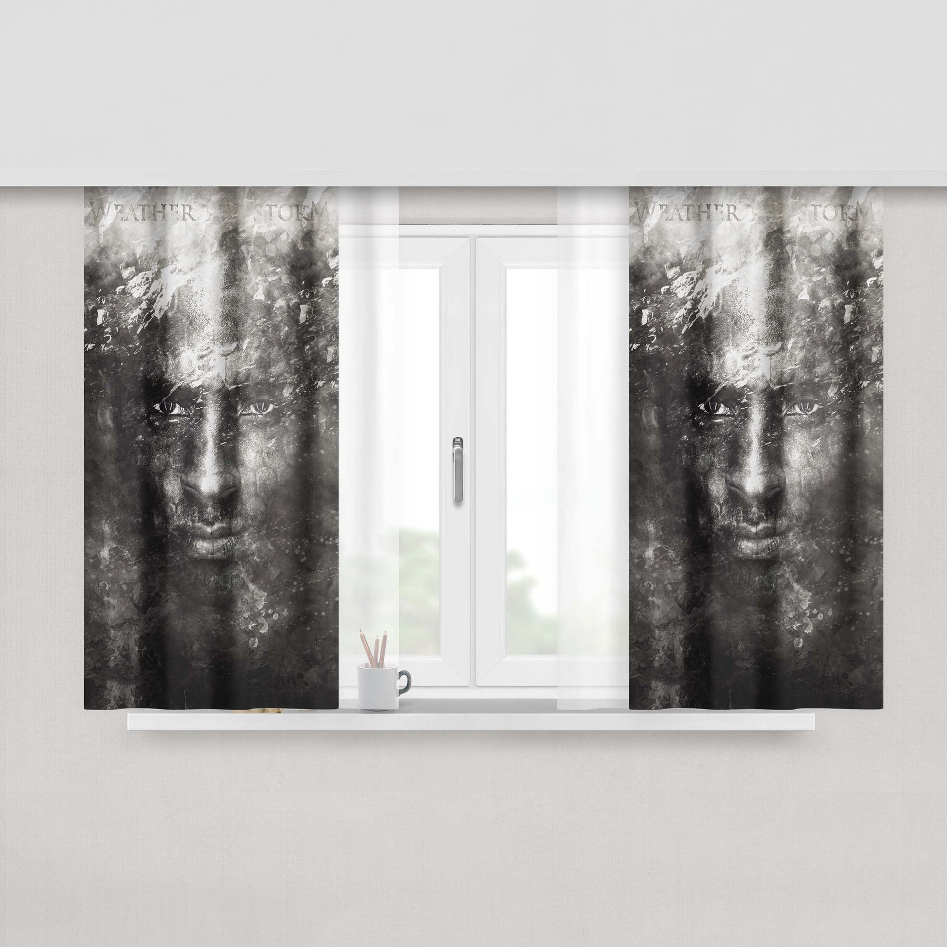 Kobe Bryant Face Peach Skin Window Curtains