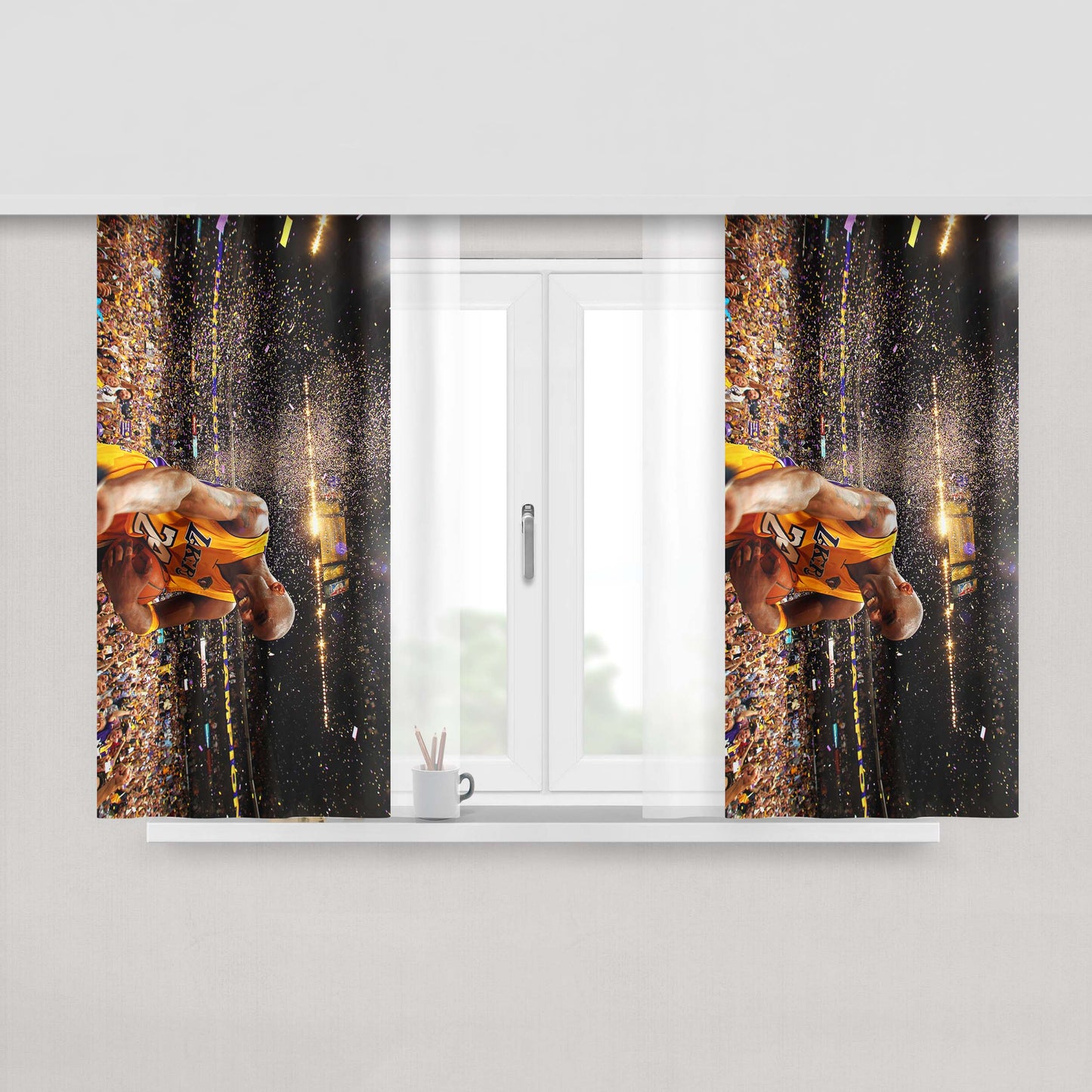 Kobe Bryant La Lakers Peach Skin Window Curtains