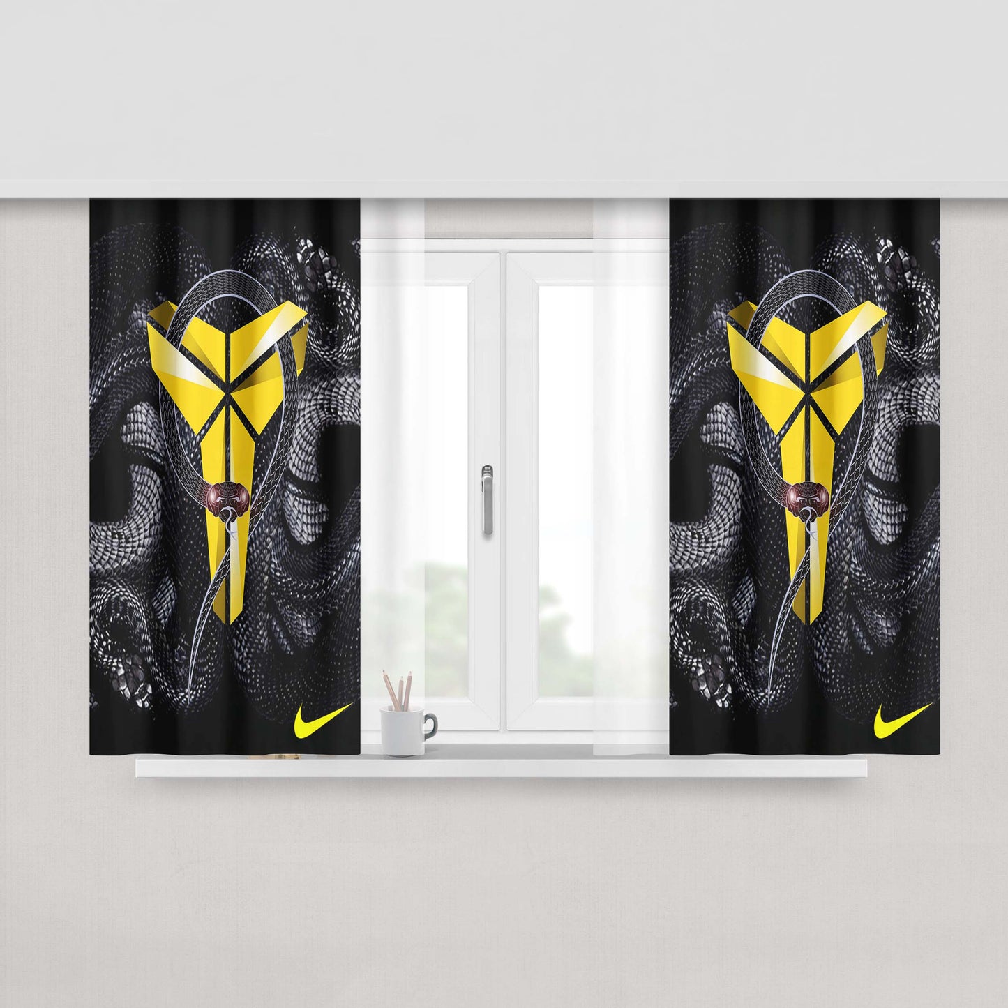 Kobe Bryant Nike Snake Logo Peach Skin Window Curtains
