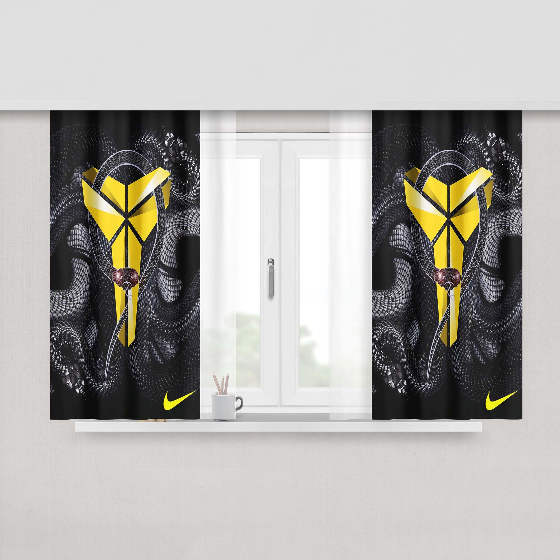 Kobe Bryant Nike Snake Logo Peach Skin Window Curtains