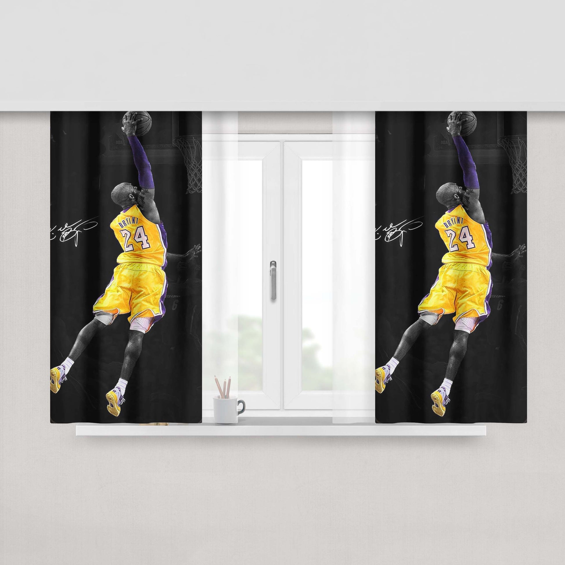 Kobe Bryant Signature Peach Skin Window Curtains