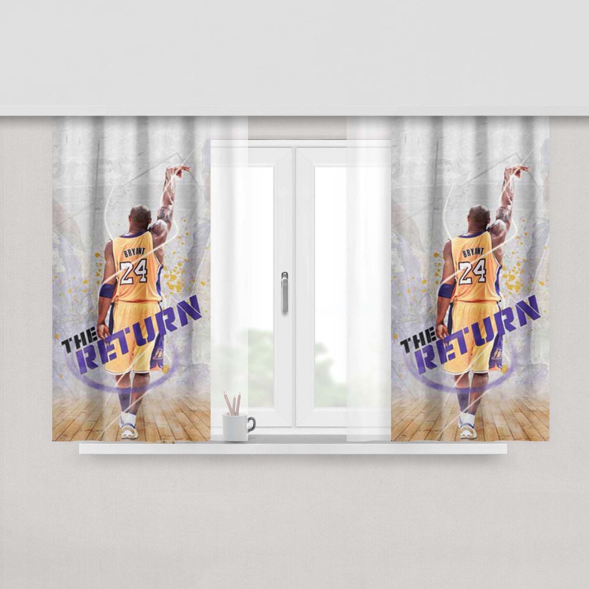 Kobe Bryant The Return Peach Skin Window Curtains