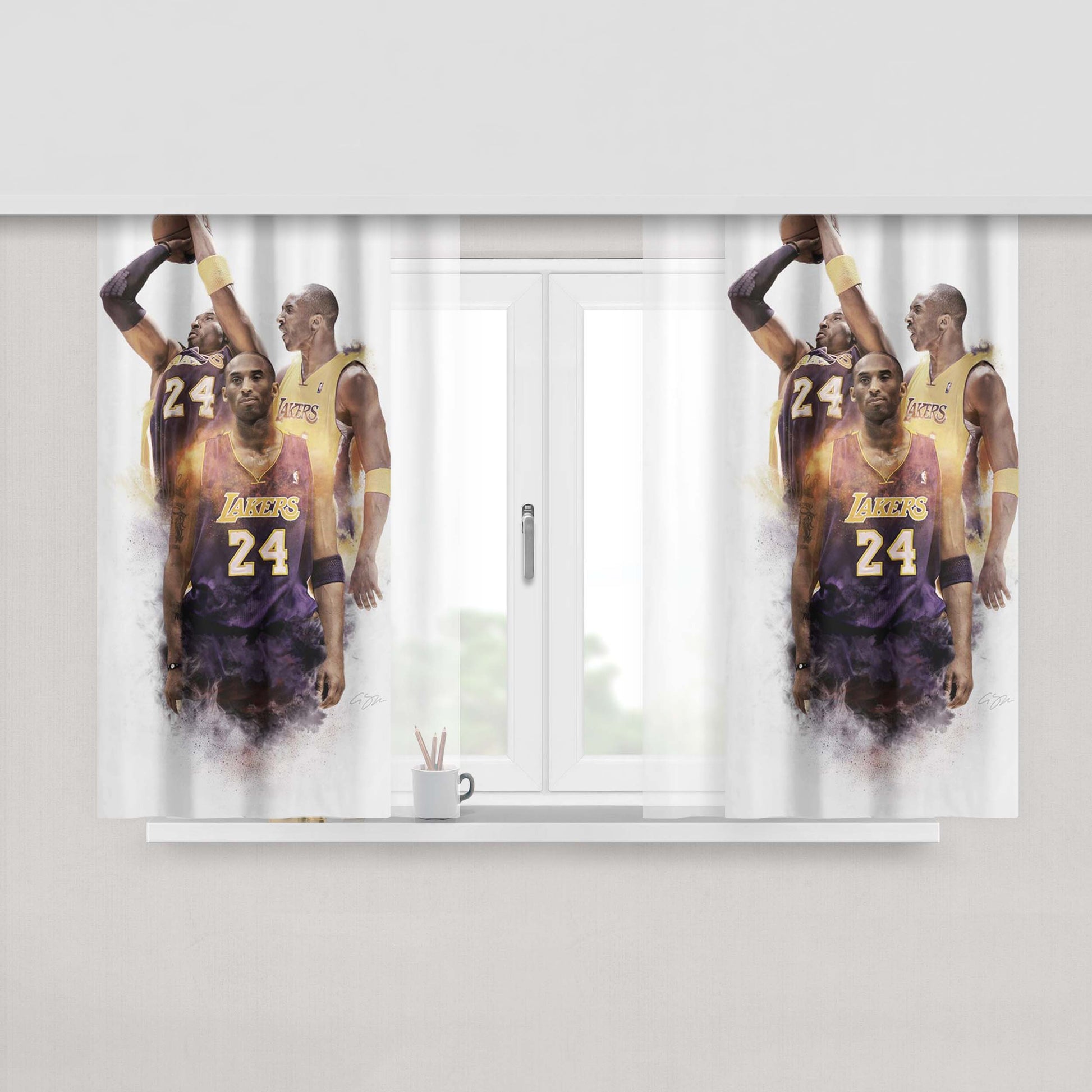 Lakers Kobe Bryant Hero Nba Peach Skin Window Curtains