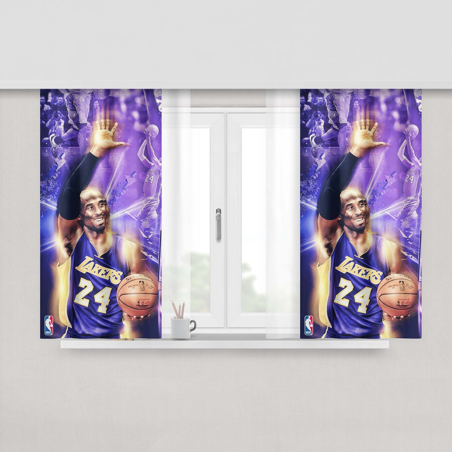 Lakers Kobe Bryant Nba Legend Tribute Peach Skin Window Curtains