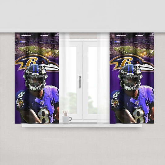 Lamar Jackson Nfl Baltimore Ravens Peach Skin Window Curtains