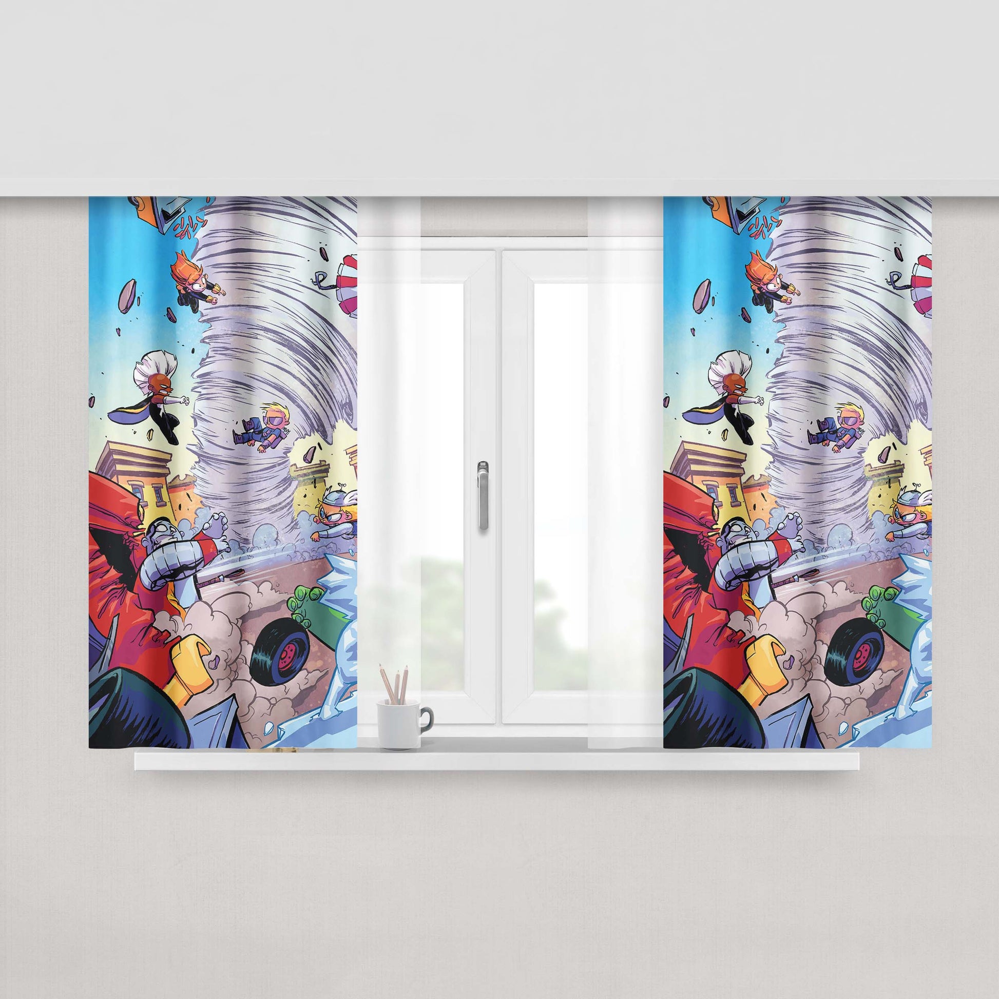 Little Marvel War 3 Peach Skin Window Curtains