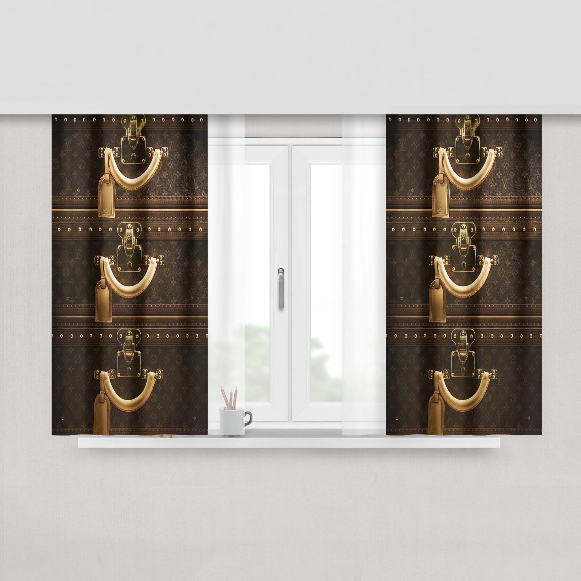 Louis Vuitton Bag Peach Skin Window Curtains