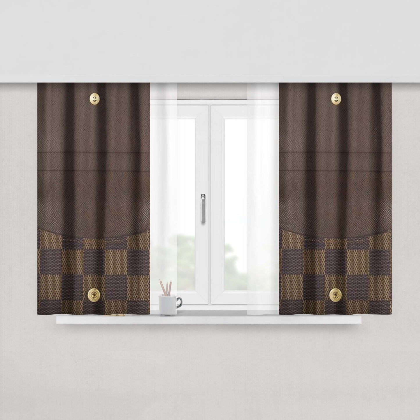 Louis Vuitton Damier Peach Skin Window Curtains