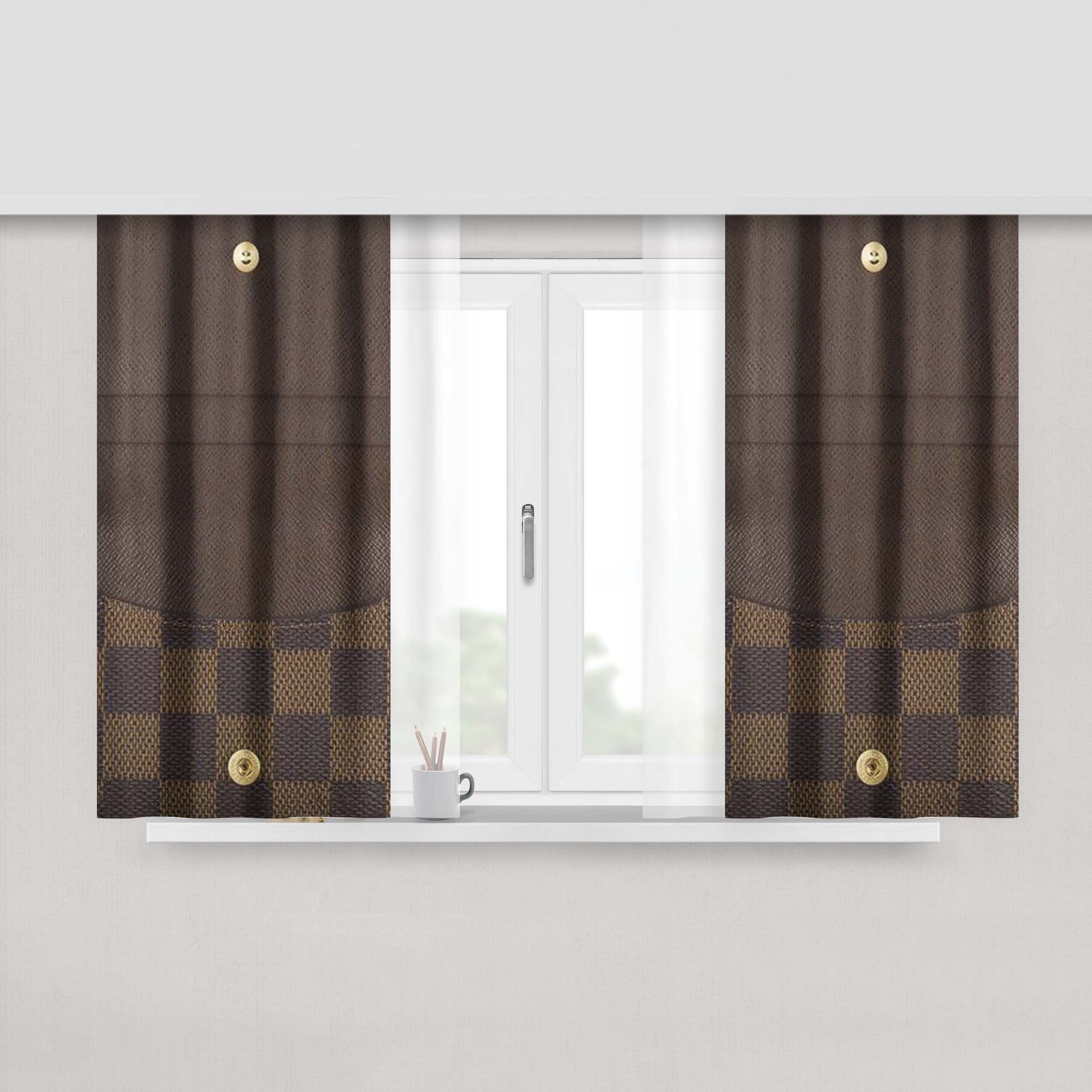 Louis Vuitton Damier Peach Skin Window Curtains