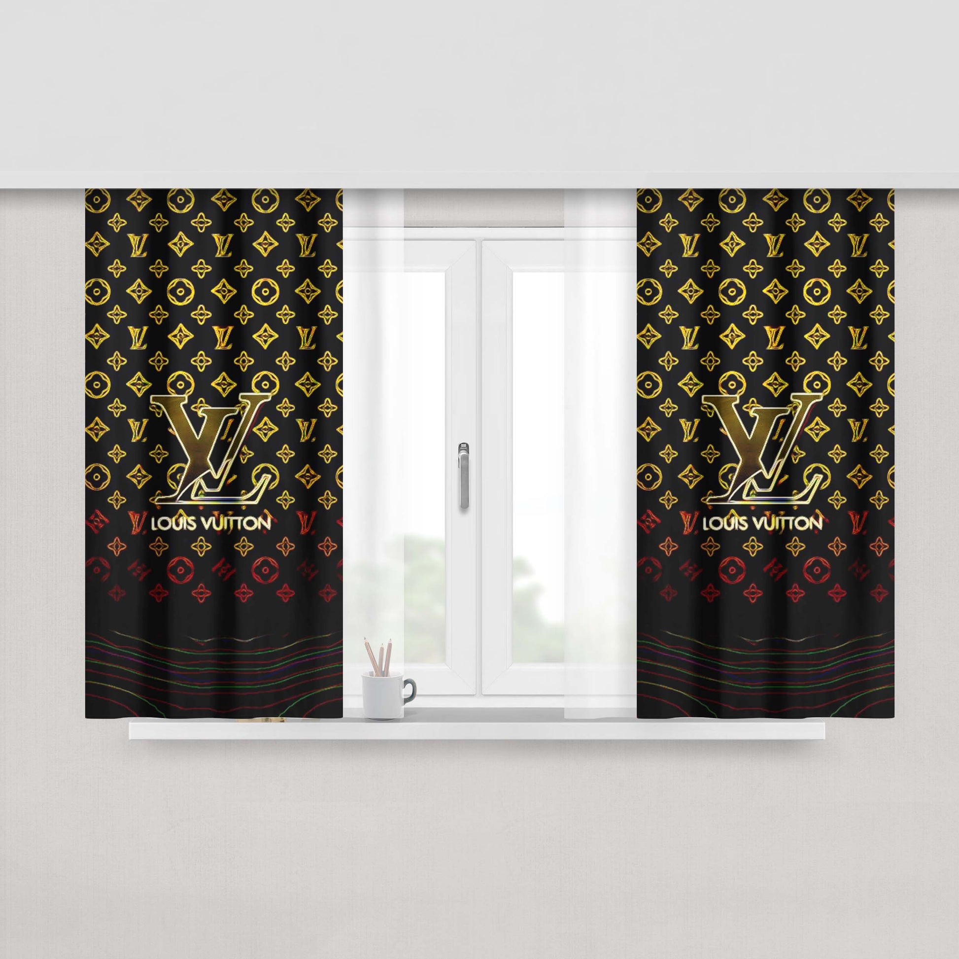 Louis Vuitton Design Peach Skin Window Curtains