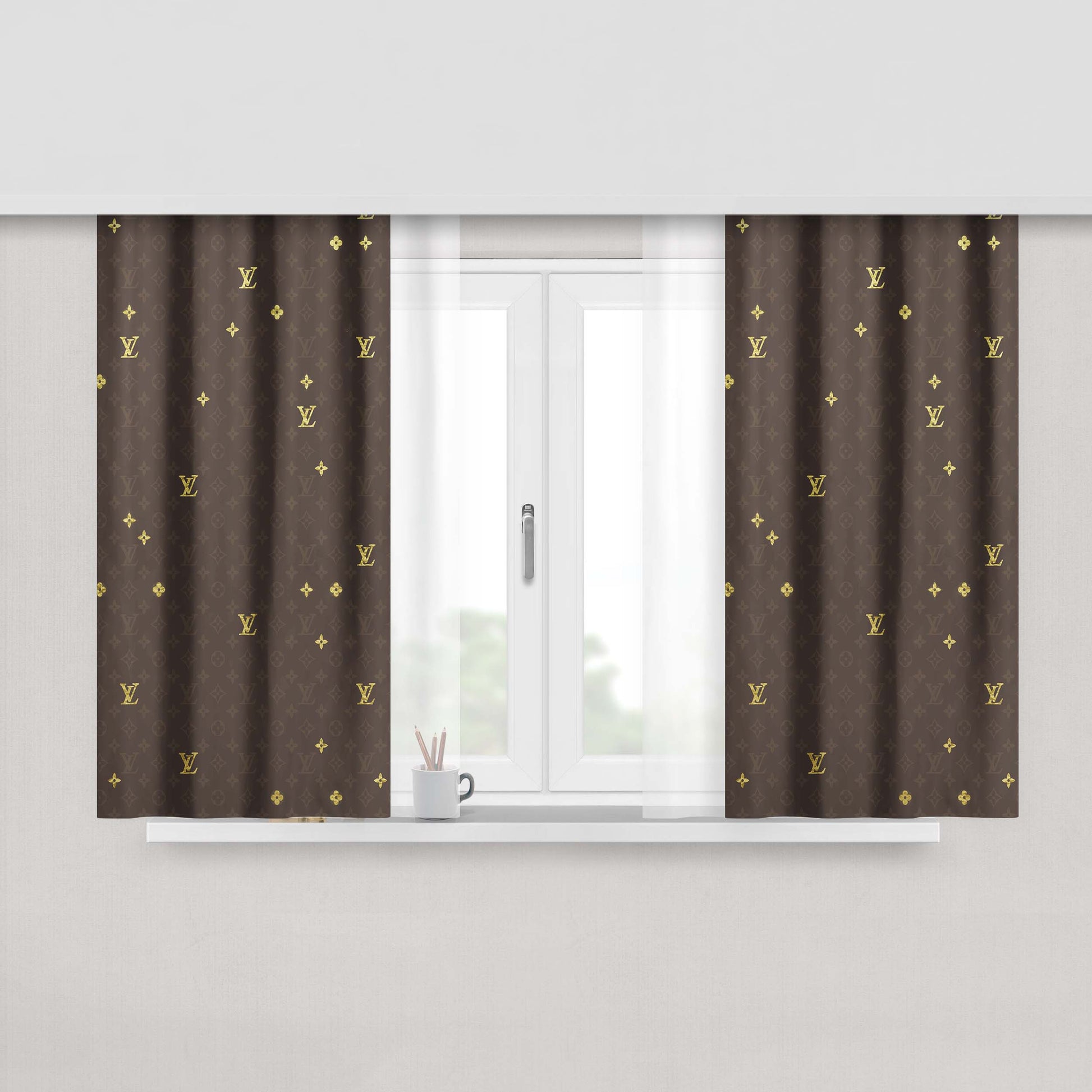 Louis Vuitton Gold Peach Skin Window Curtains