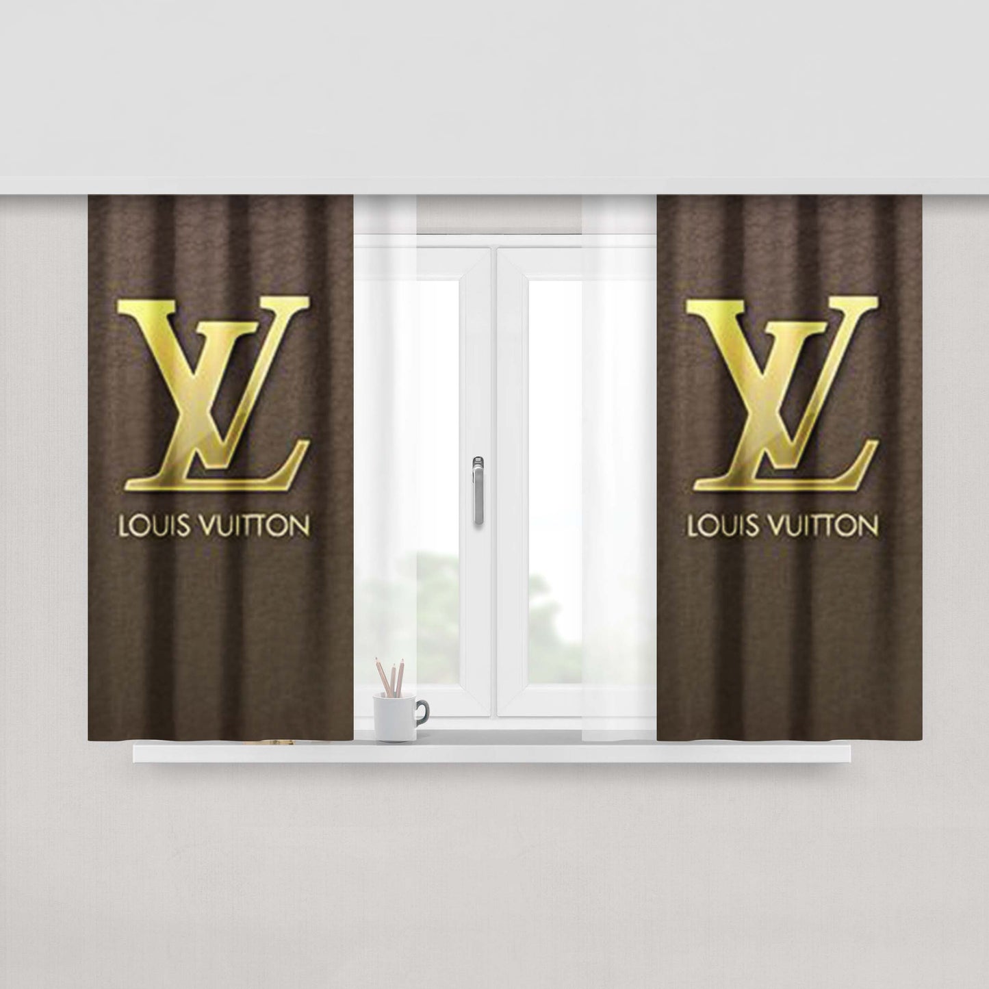 Louis Vuitton Leather Peach Skin Window Curtains