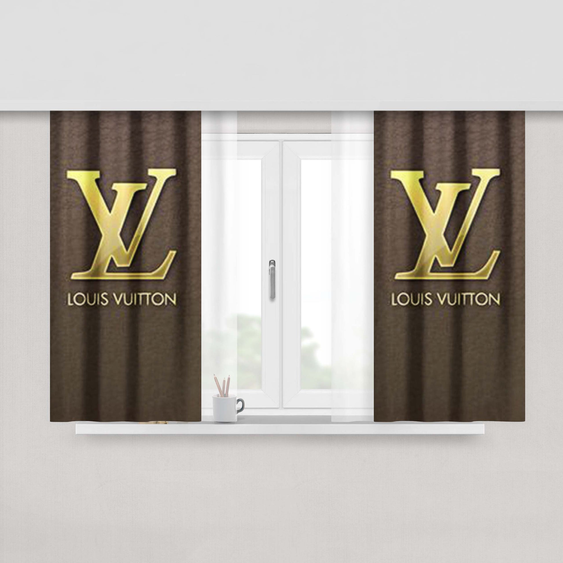 Louis Vuitton Leather Peach Skin Window Curtains