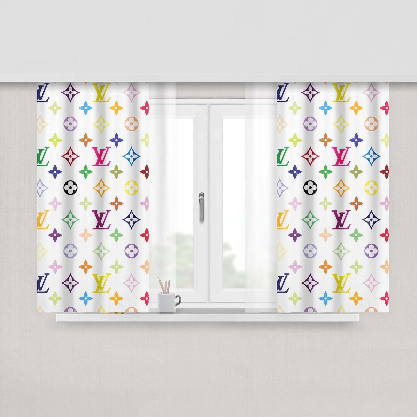 Louis Vuitton Multicolor Peach Skin Window Curtains