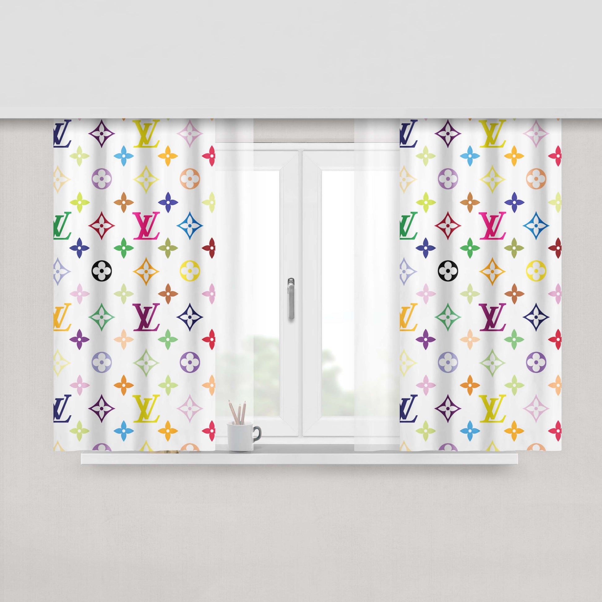 Louis Vuitton Multicolor Peach Skin Window Curtains
