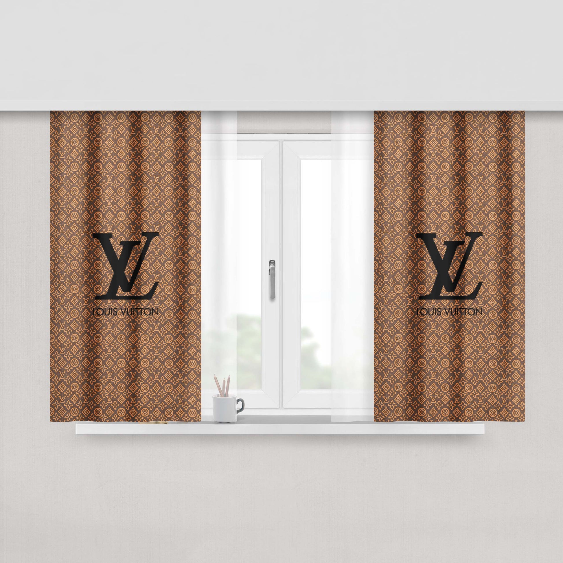 Louis Vuitton Mythic Monogram Peach Skin Window Curtains