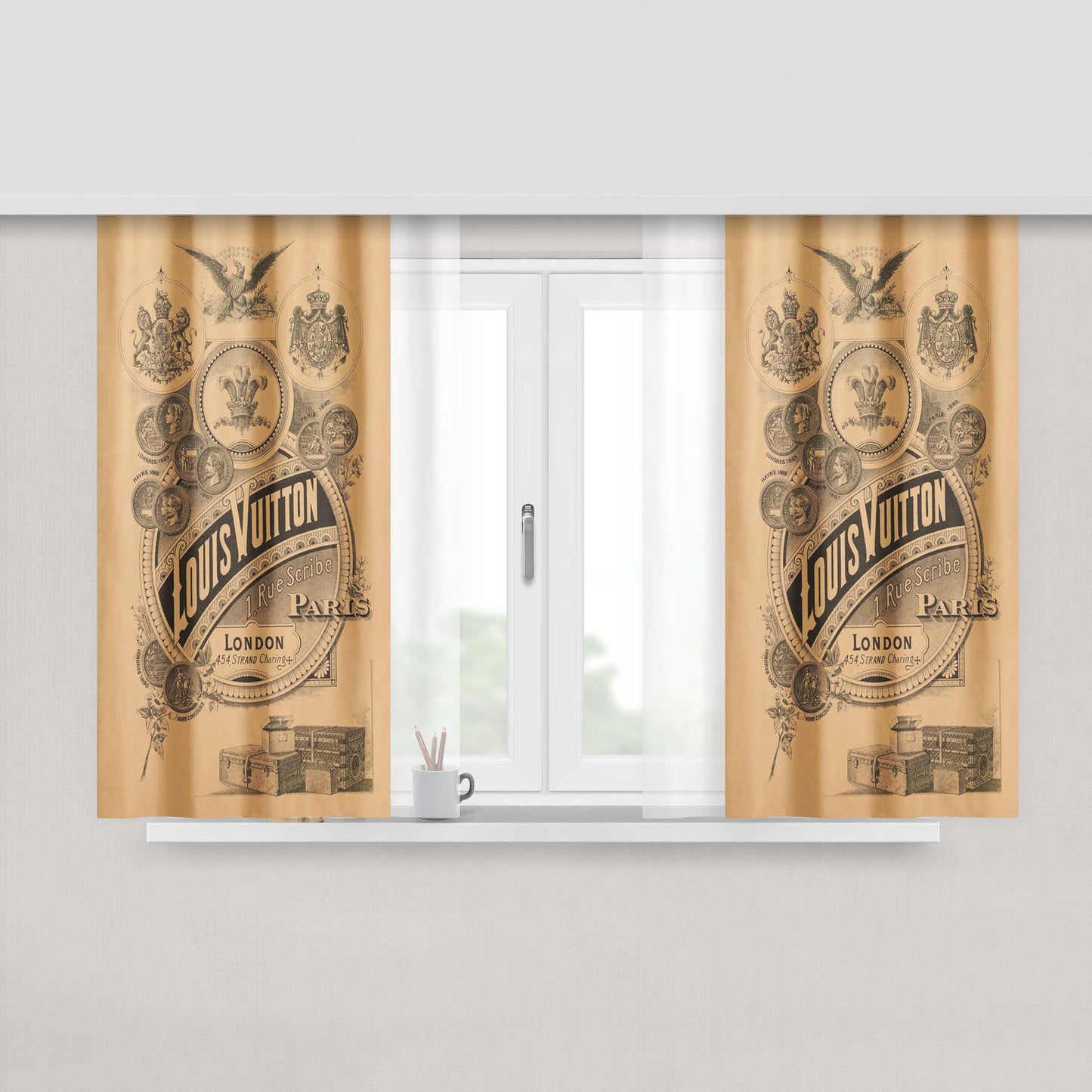 Louis Vuitton Vintage Peach Skin Window Curtains