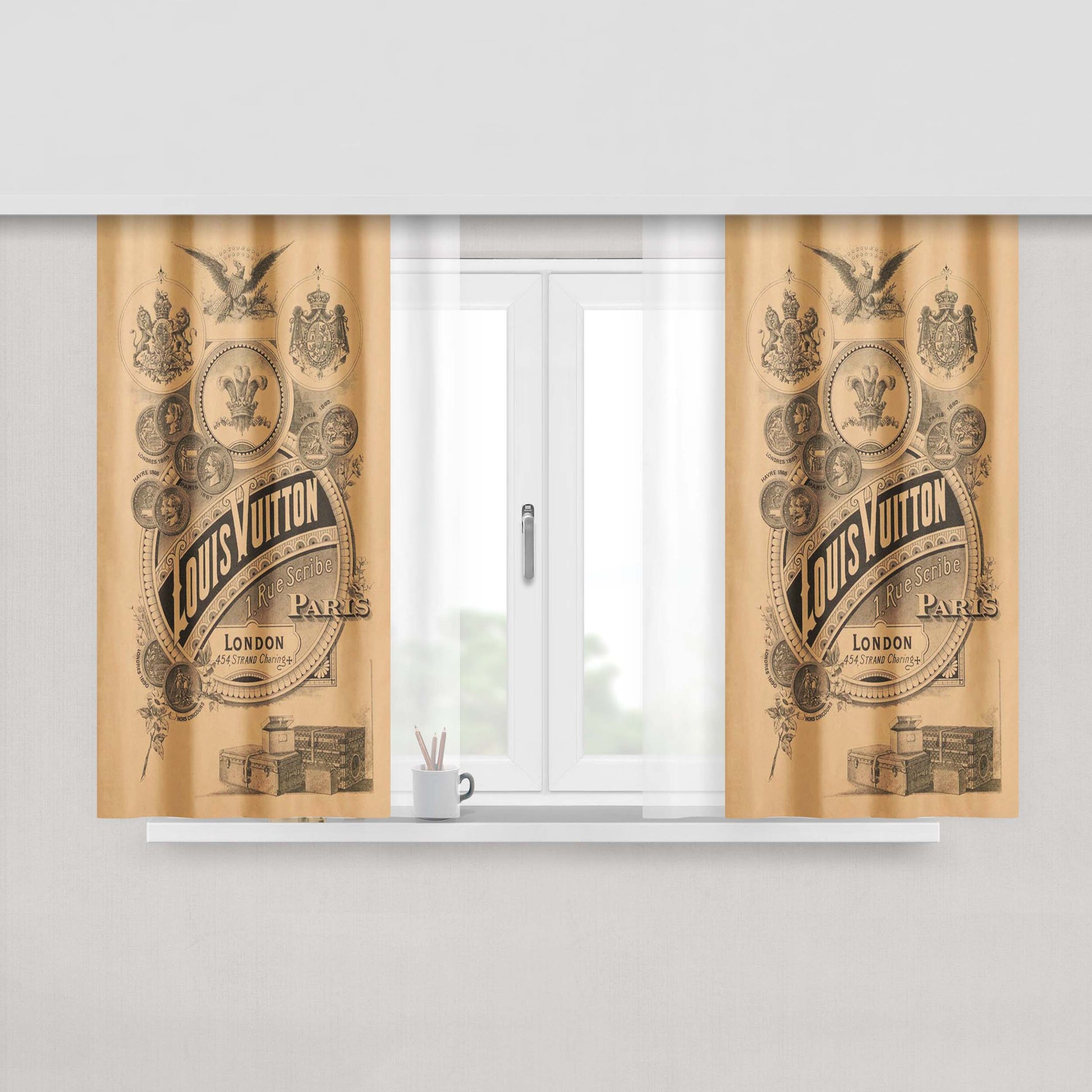 Louis Vuitton Vintage Peach Skin Window Curtains