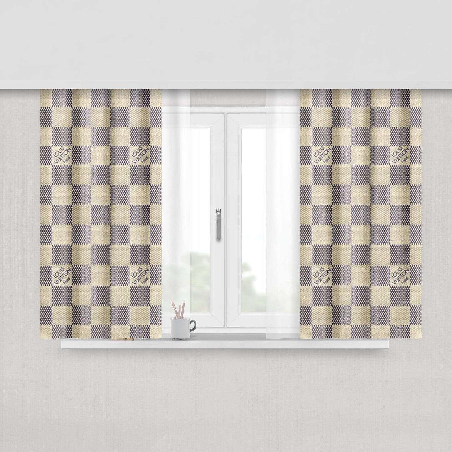 Louis Vuitton X Supreme Peach Skin Window Curtains