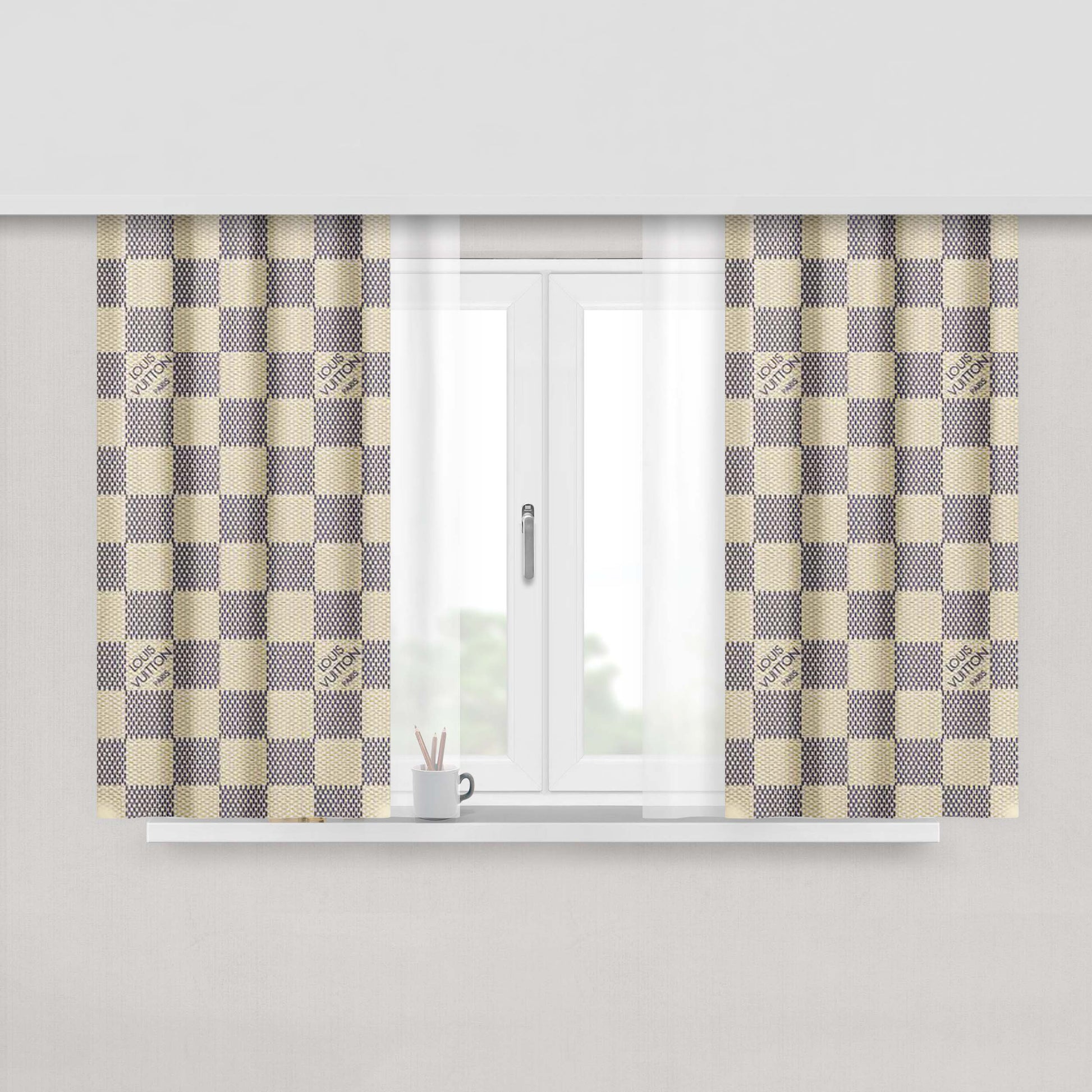 Louis Vuitton X Supreme Peach Skin Window Curtains