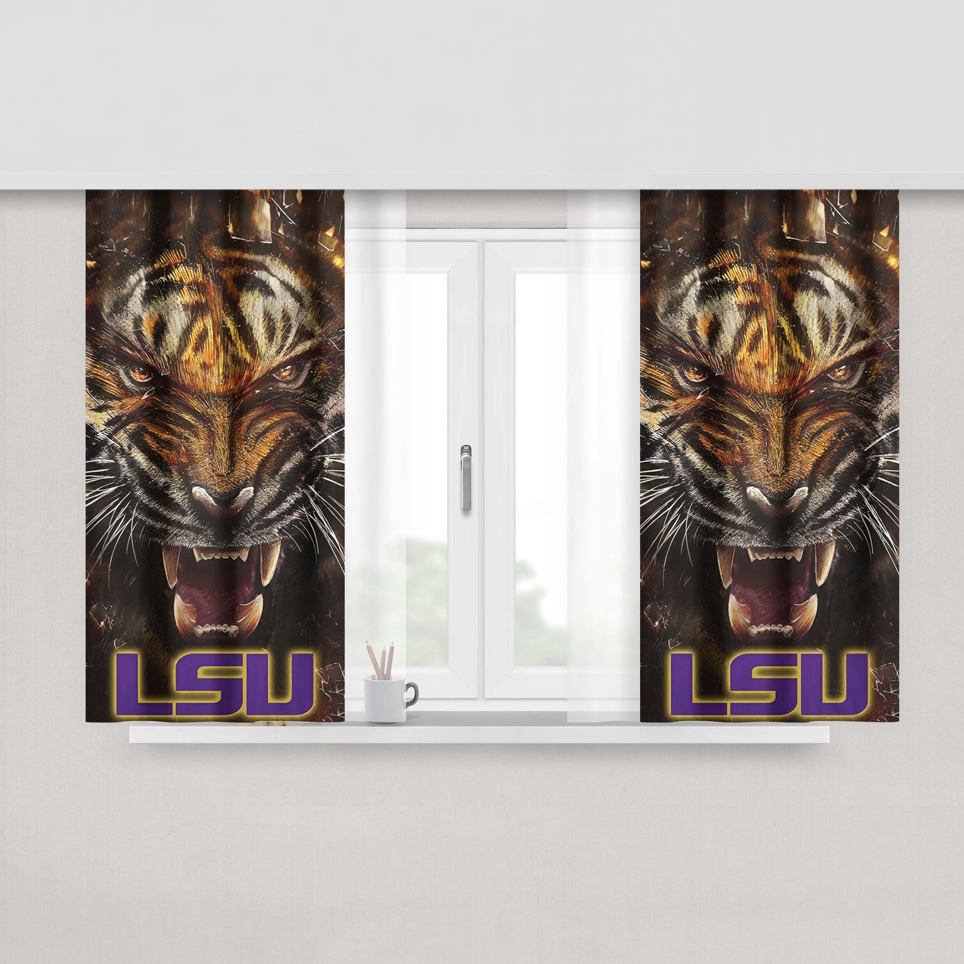 Lsu Tigers 3 Peach Skin Window Curtains