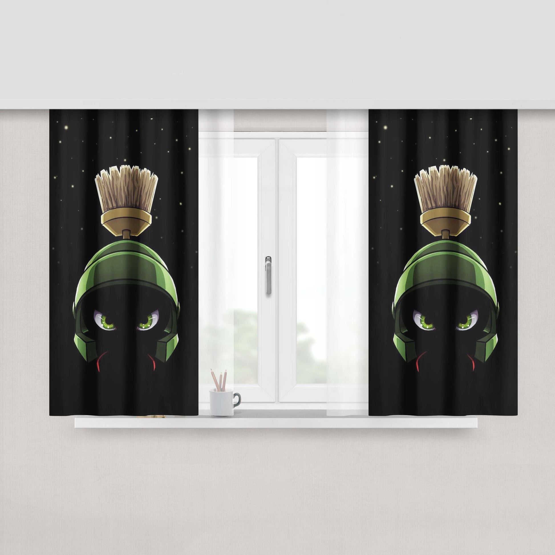 Marvin The Martian Dark Peach Skin Window Curtains
