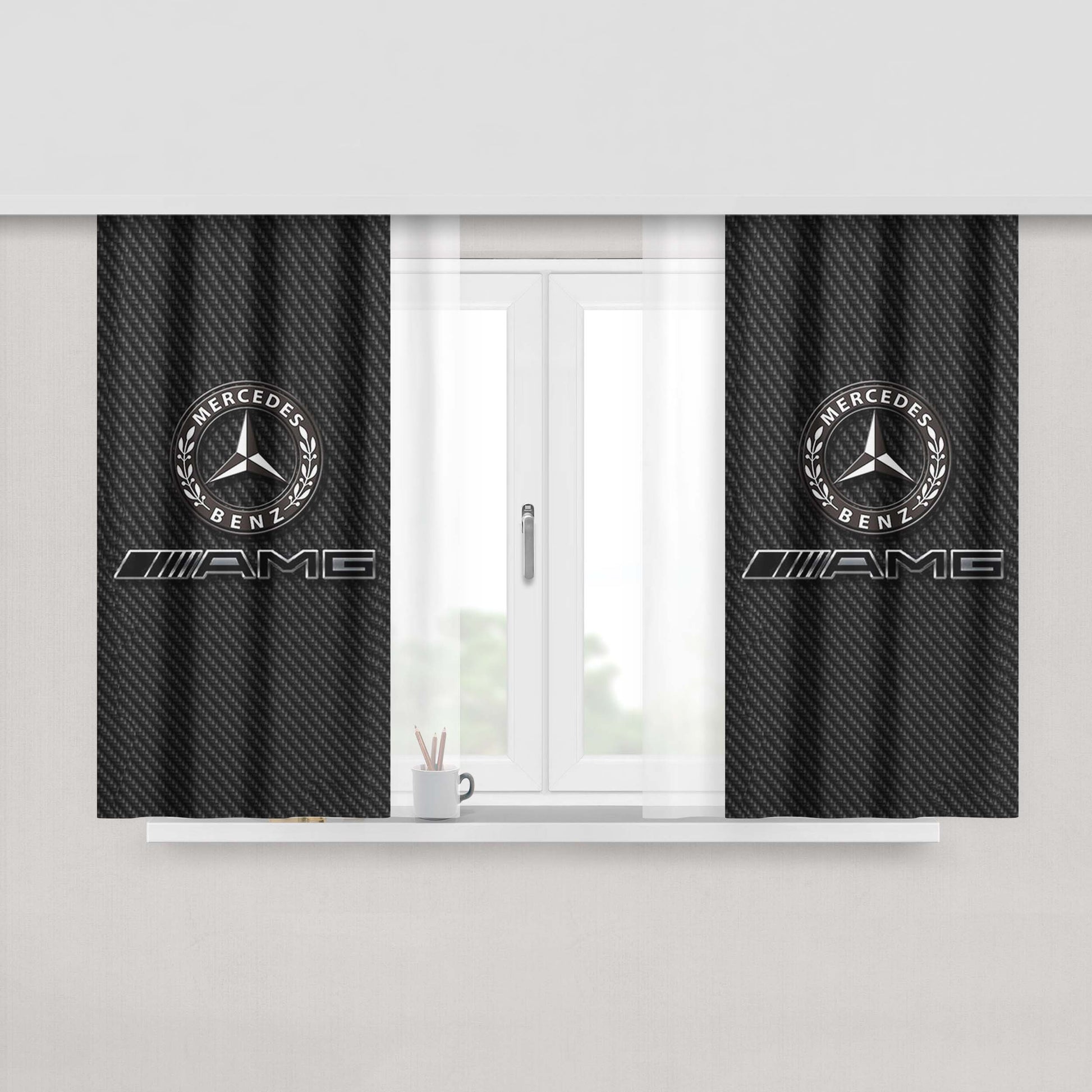 Mercedes Benz Amg 3 Peach Skin Window Curtains