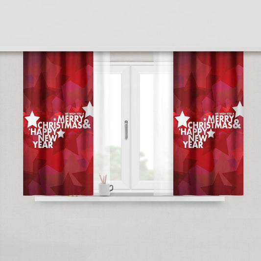 Merry Christmas Peach Skin Window Curtains