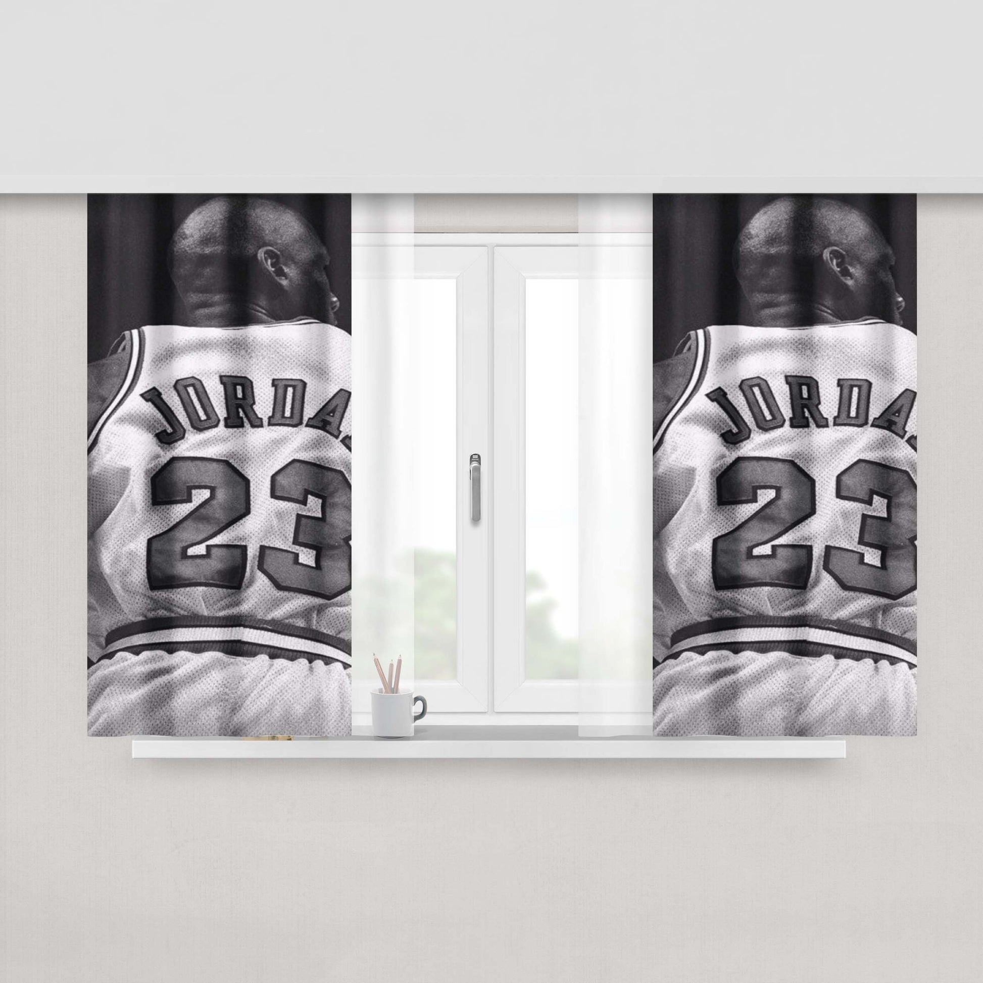 Michael Jordan Chicago Bulls 2 Peach Skin Window Curtains