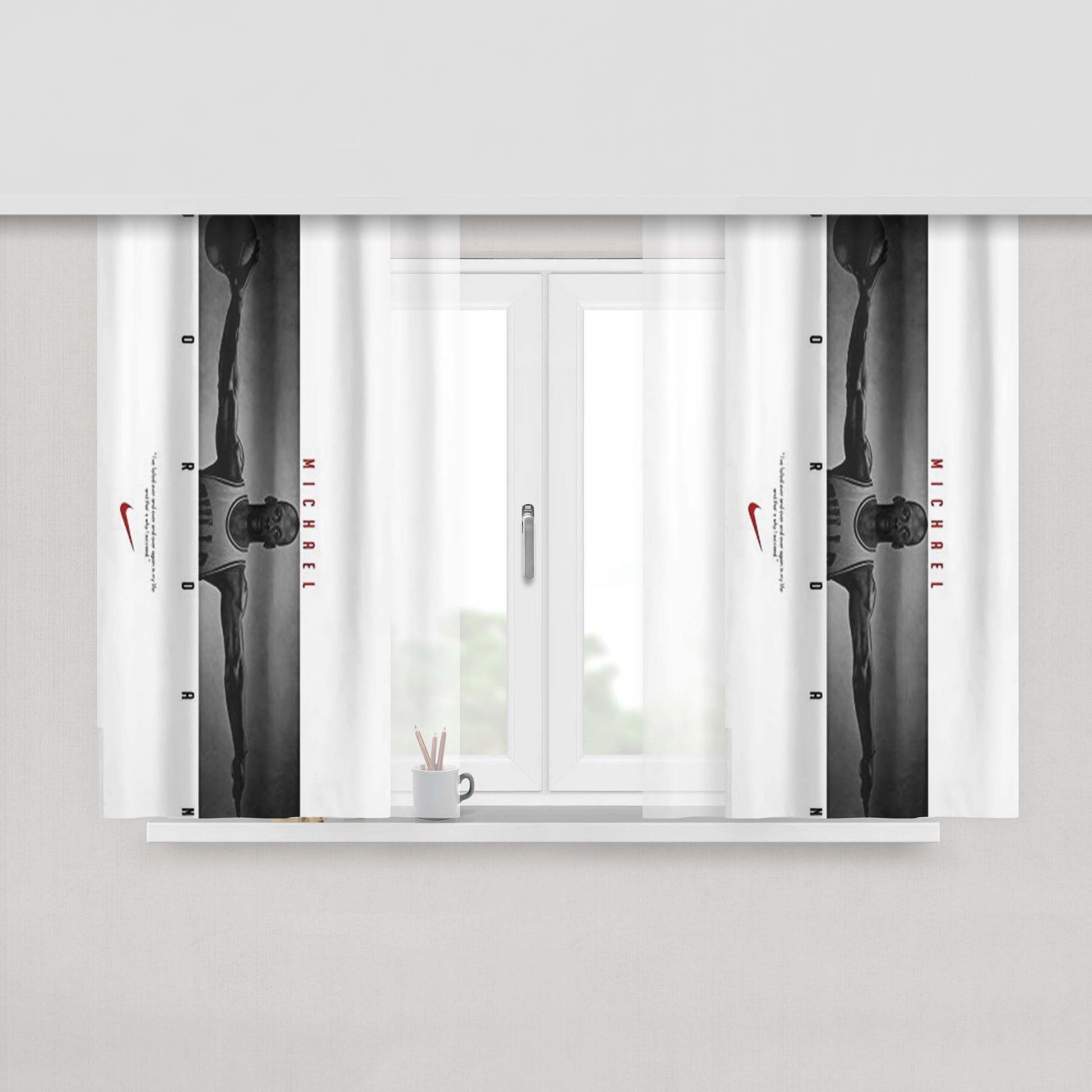 Michael Jordan Chicago Bulls 3 Peach Skin Window Curtains