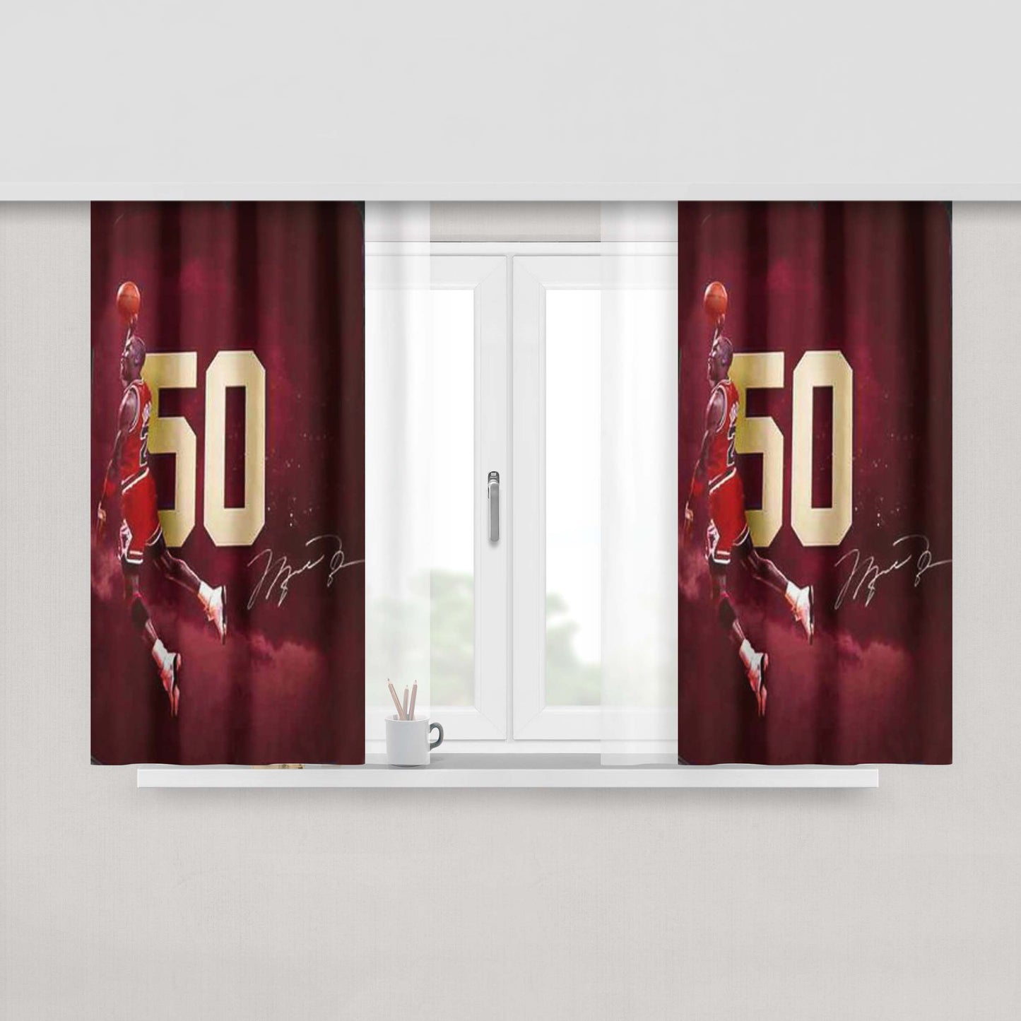 Michael Jordan Peach Skin Window Curtains