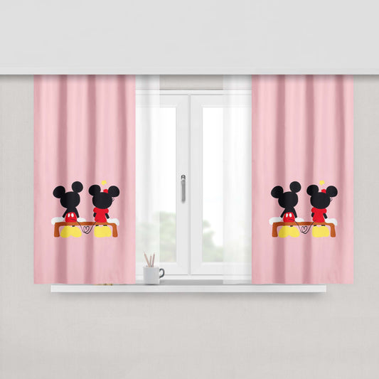 Mickey Minnie Mouse Simple Peach Skin Window Curtains