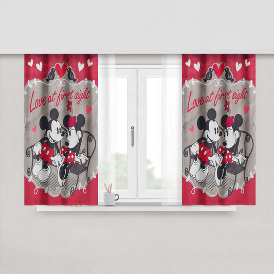 Mickey Mouse And Minnie Mouse Valentines Day Peach Skin Window Curtains