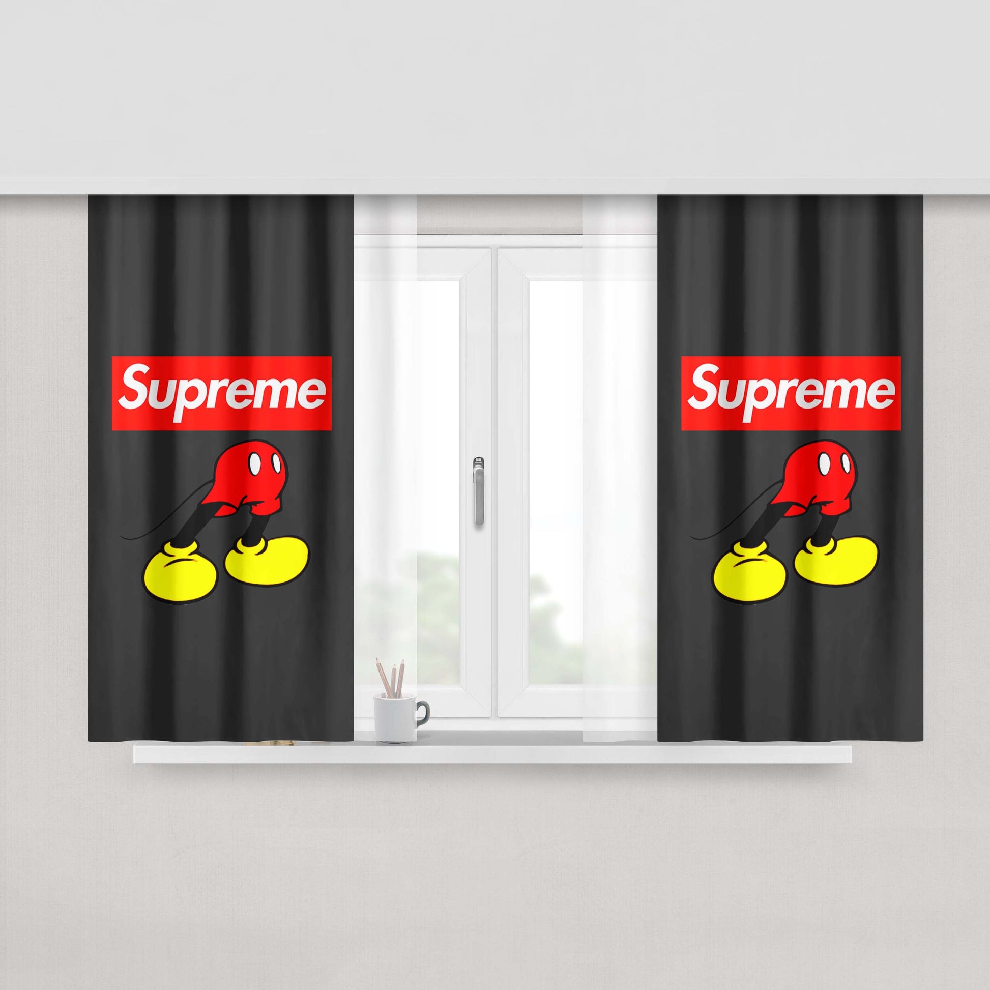 Mickey Supreme Peach Skin Window Curtains