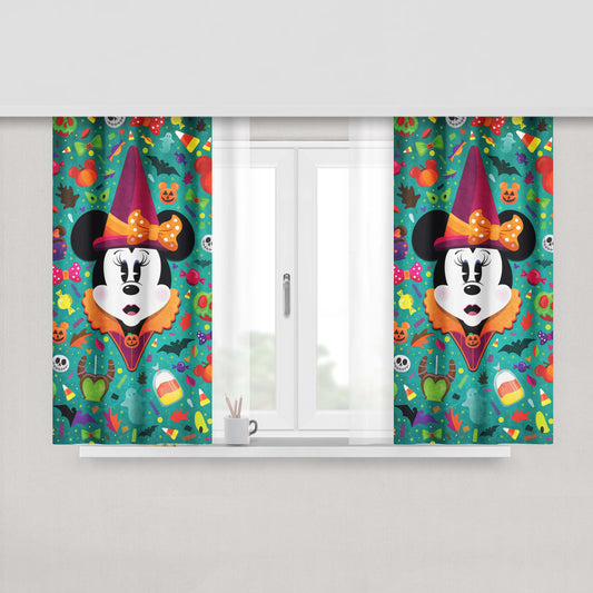 Minnie Mouse Halloween Peach Skin Window Curtains