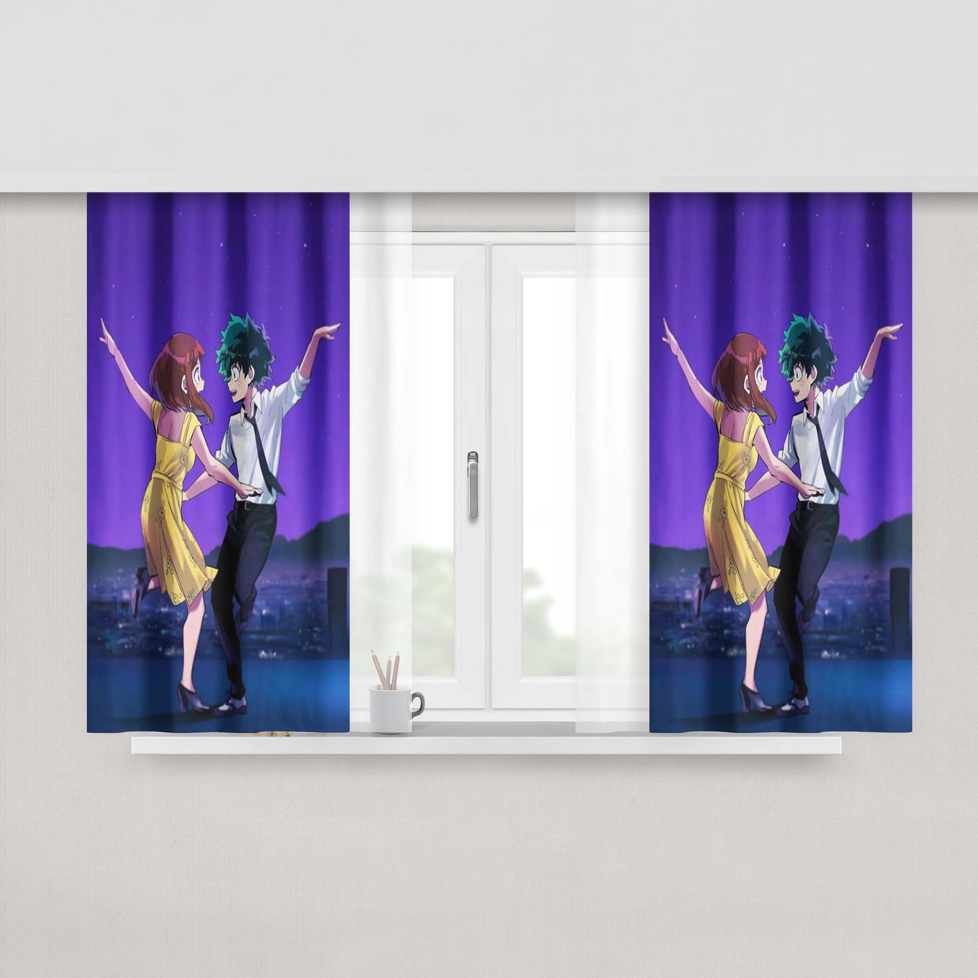 My Hero Academia Dancing Peach Skin Window Curtains
