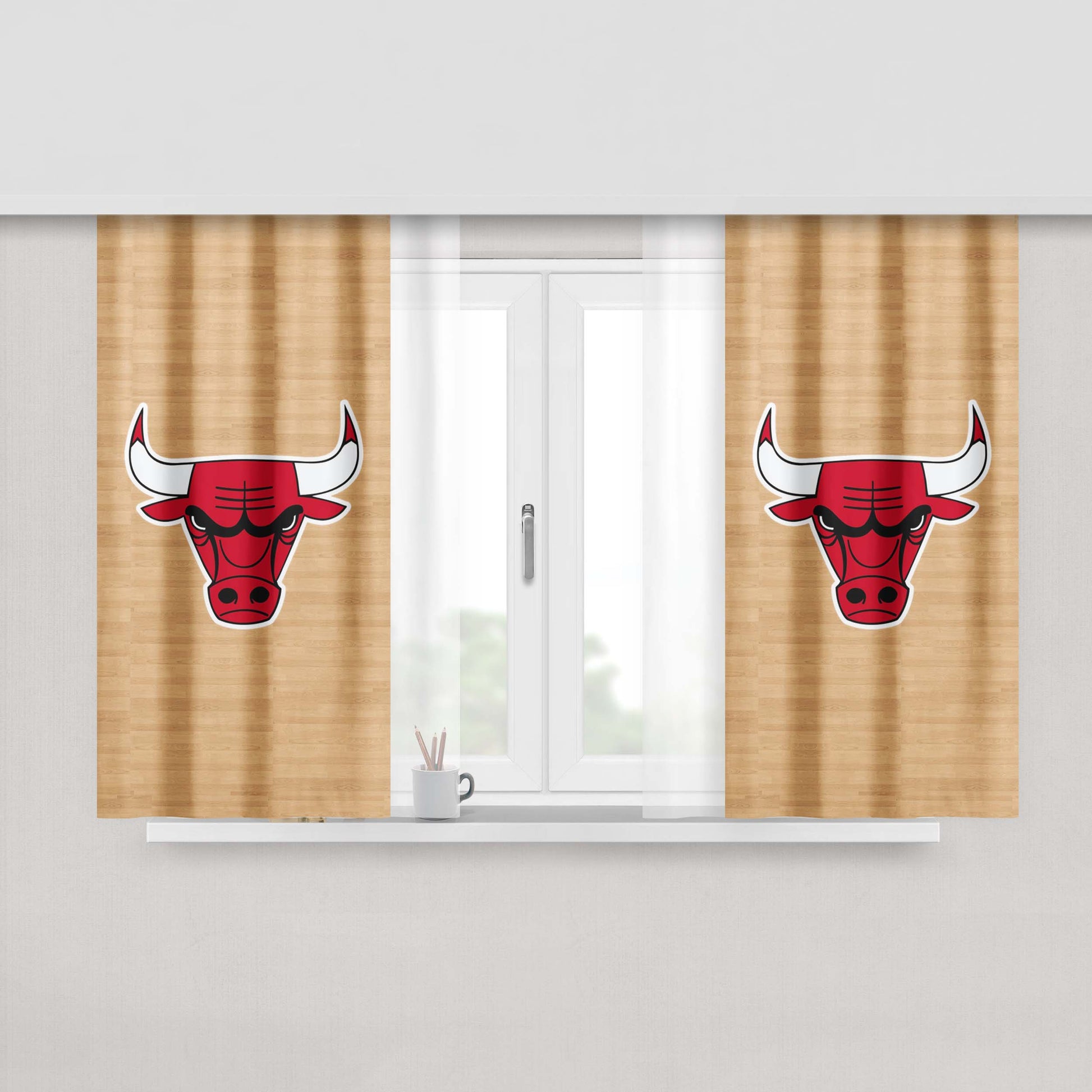 Nba - Chicago Bulls Wallpaper Peach Skin Window Curtains