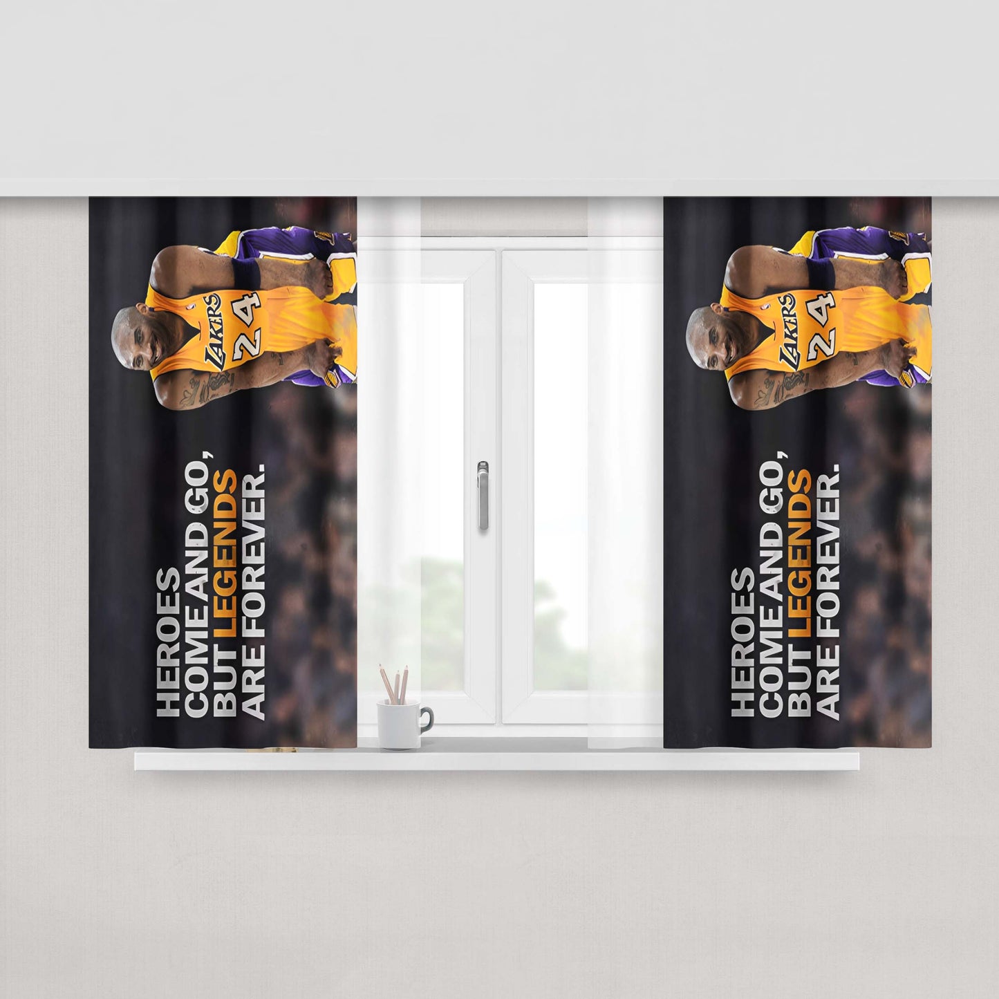 Nba Lakers Kobe Bryant Peach Skin Window Curtains