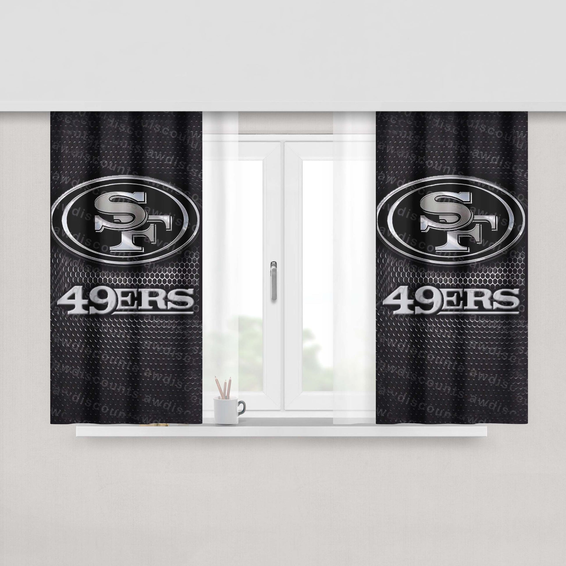 New San Francisco 49Ers Nfl Peach Skin Window Curtains