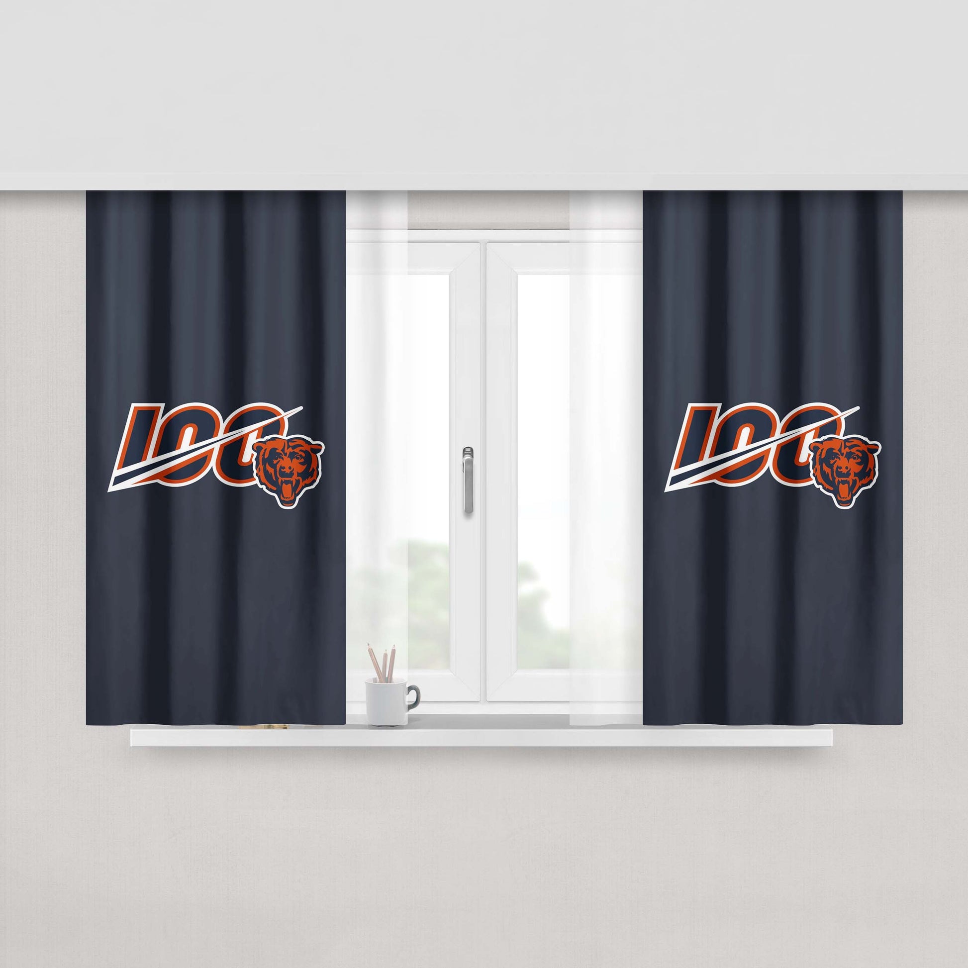 Nfl 100Th Chicago Bears Wallpapers Peach Skin Window Curtains