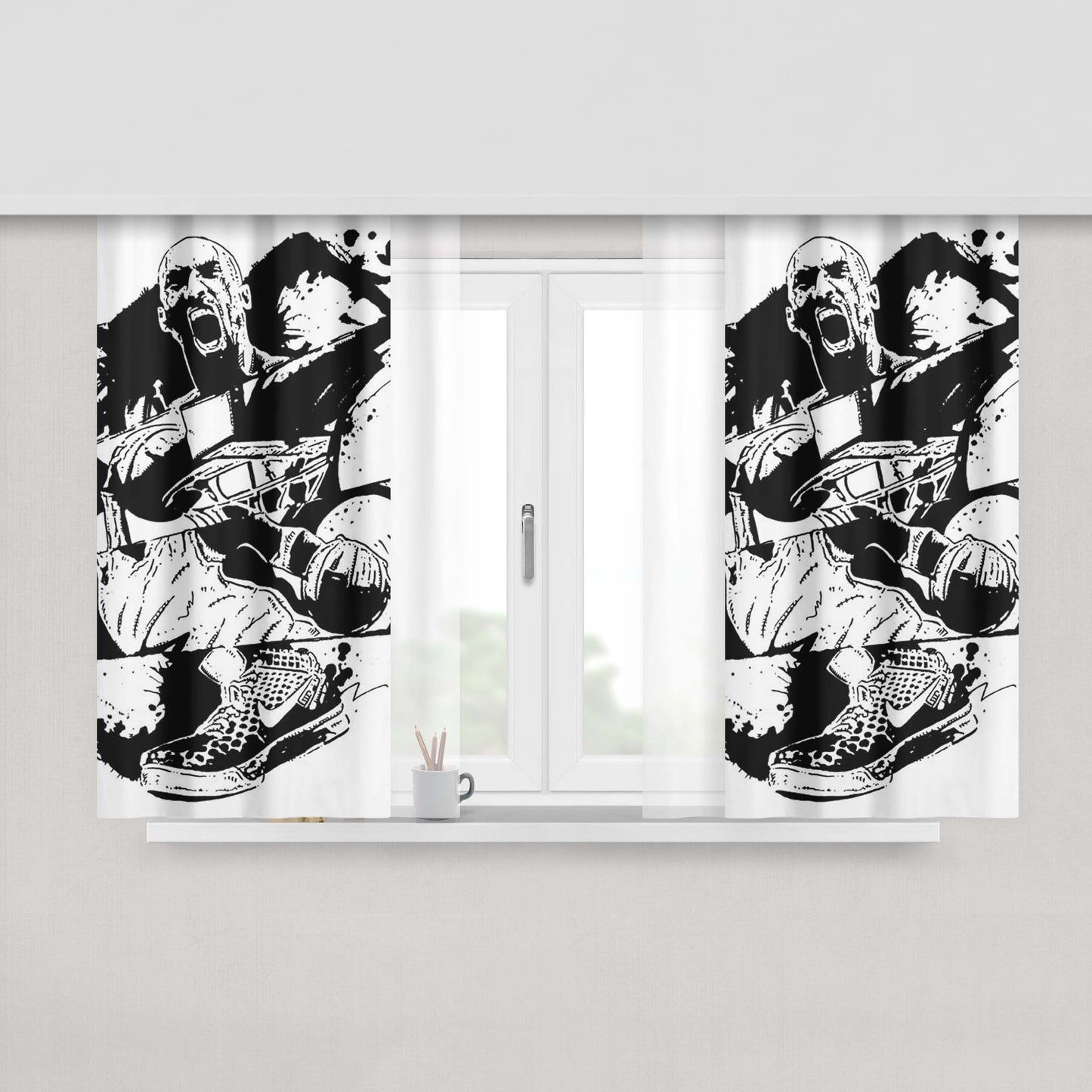 Nike Kobe Bryant Peach Skin Window Curtains