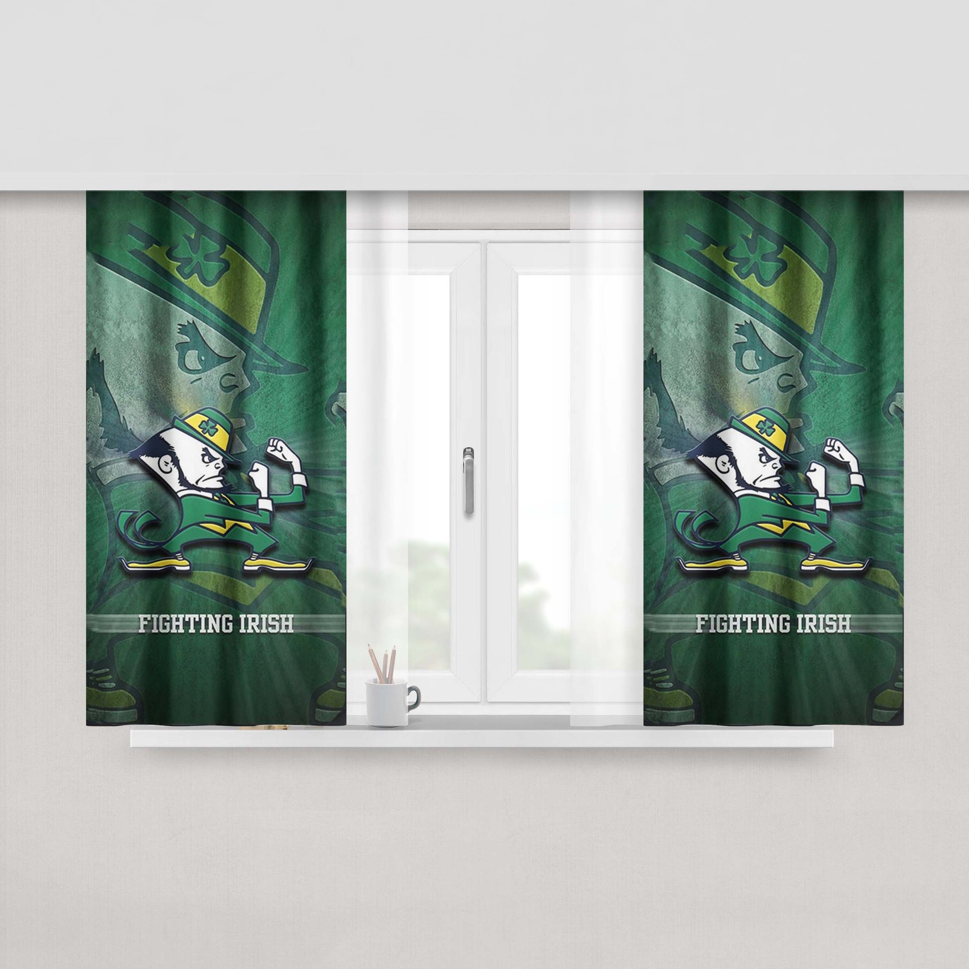 Notre Dame Fighting Irish Nfl Peach Skin Window Curtains