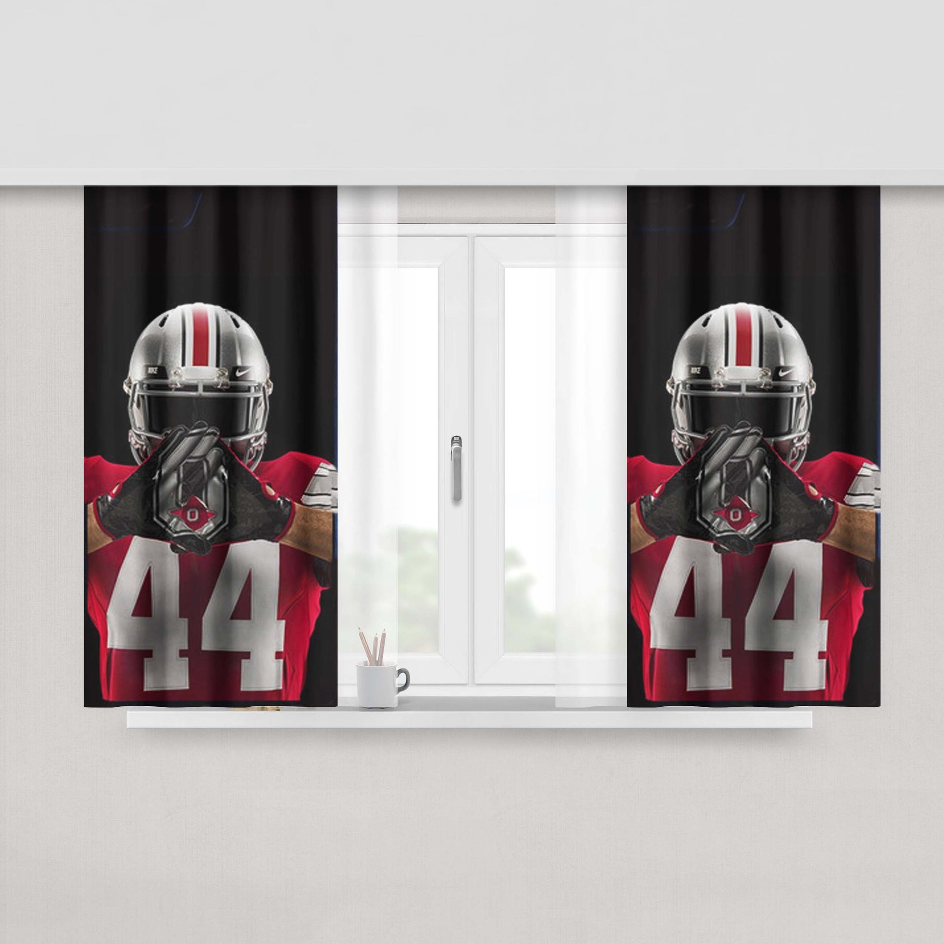Ohio State Buckeyes Football Peach Skin Window Curtains